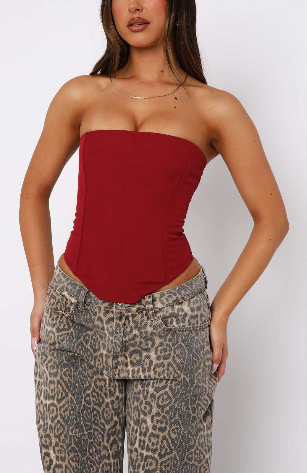 Elodie Strapless Corset top in Petrol