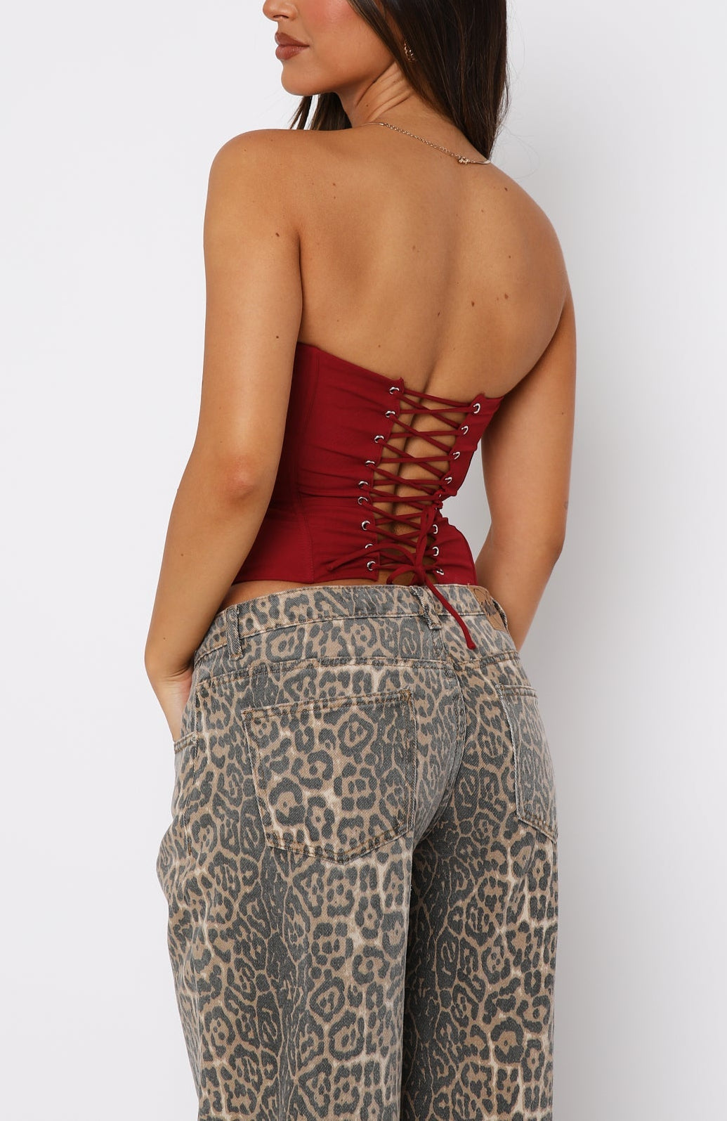 Elodie Strapless Corset top in Petrol