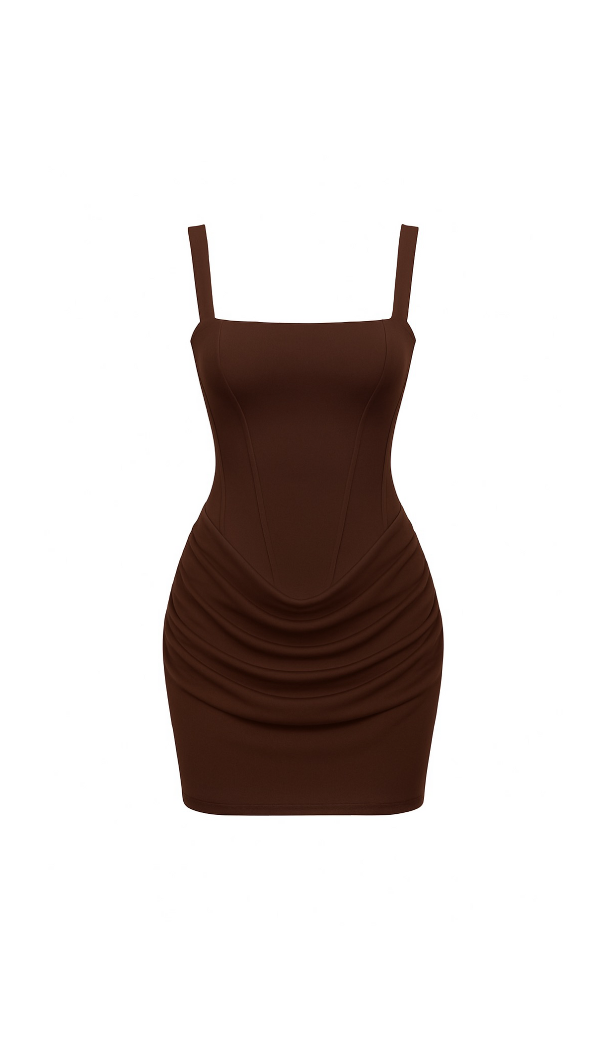 Amirah Chocolate Brown and White Mini Dress