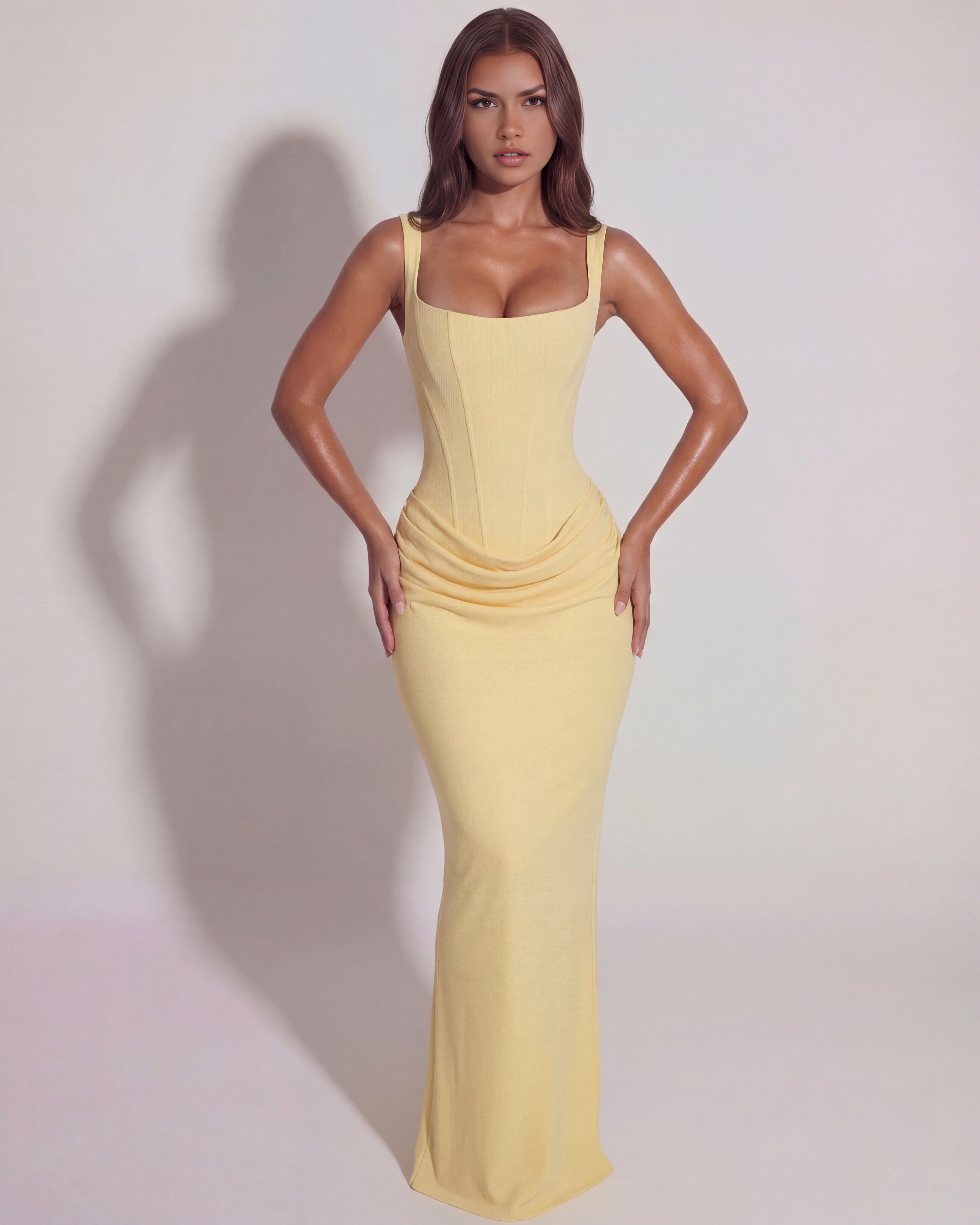 Eleonora Butter Yellow Maxi Dress