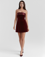 Strapless Bandeau, Satin Detail, Evening Wear