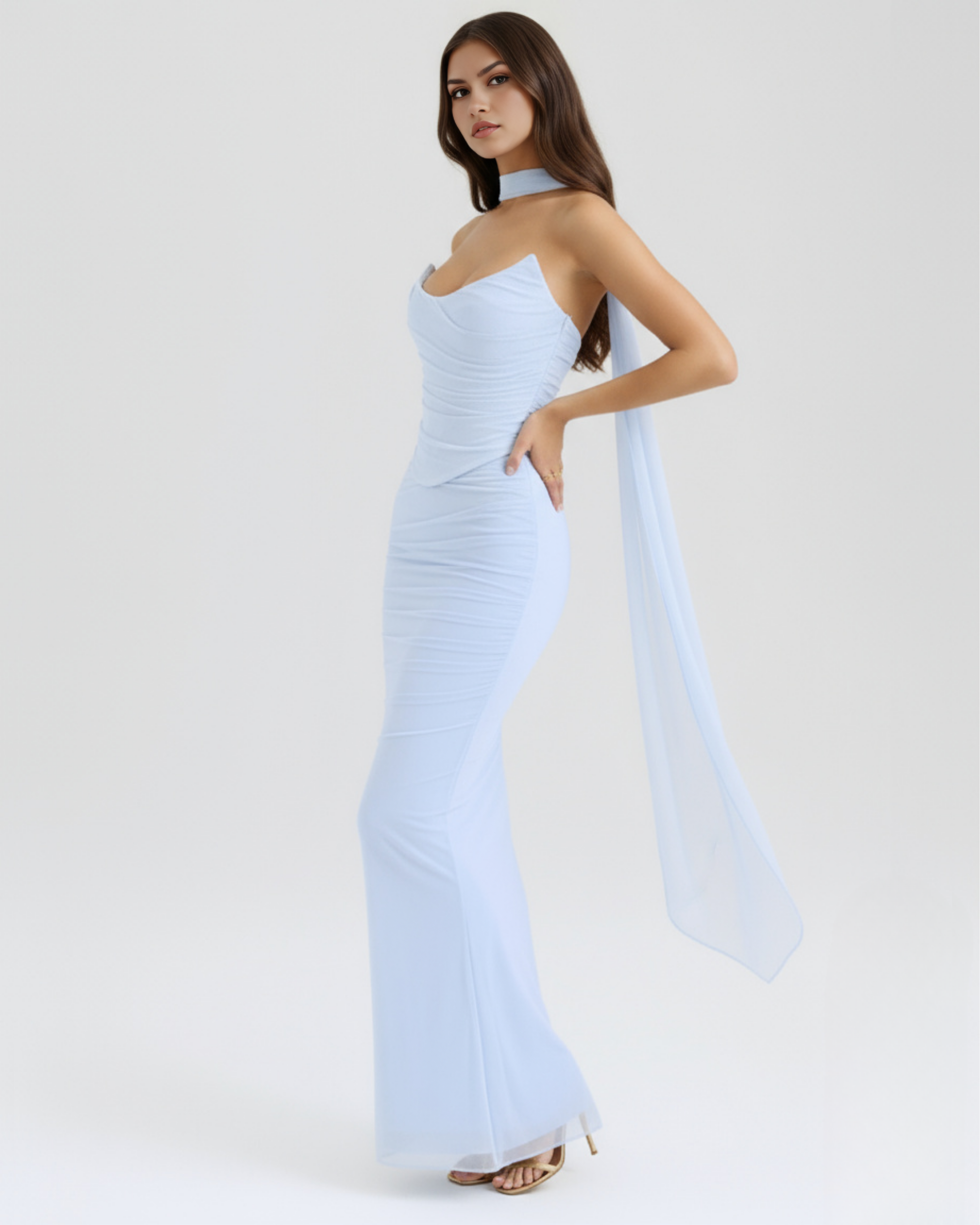 Mesh Maxi Three-Piece Set