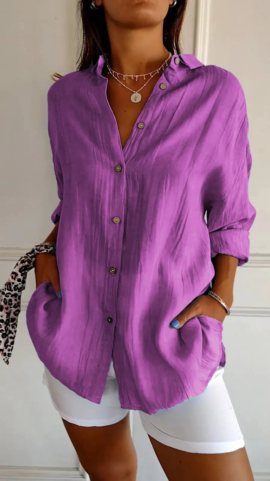 Pleated Elegant Midi Casual Shirt Dress
