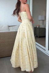 SLEEVELESS FLORAL MIDI VACATION DRESS