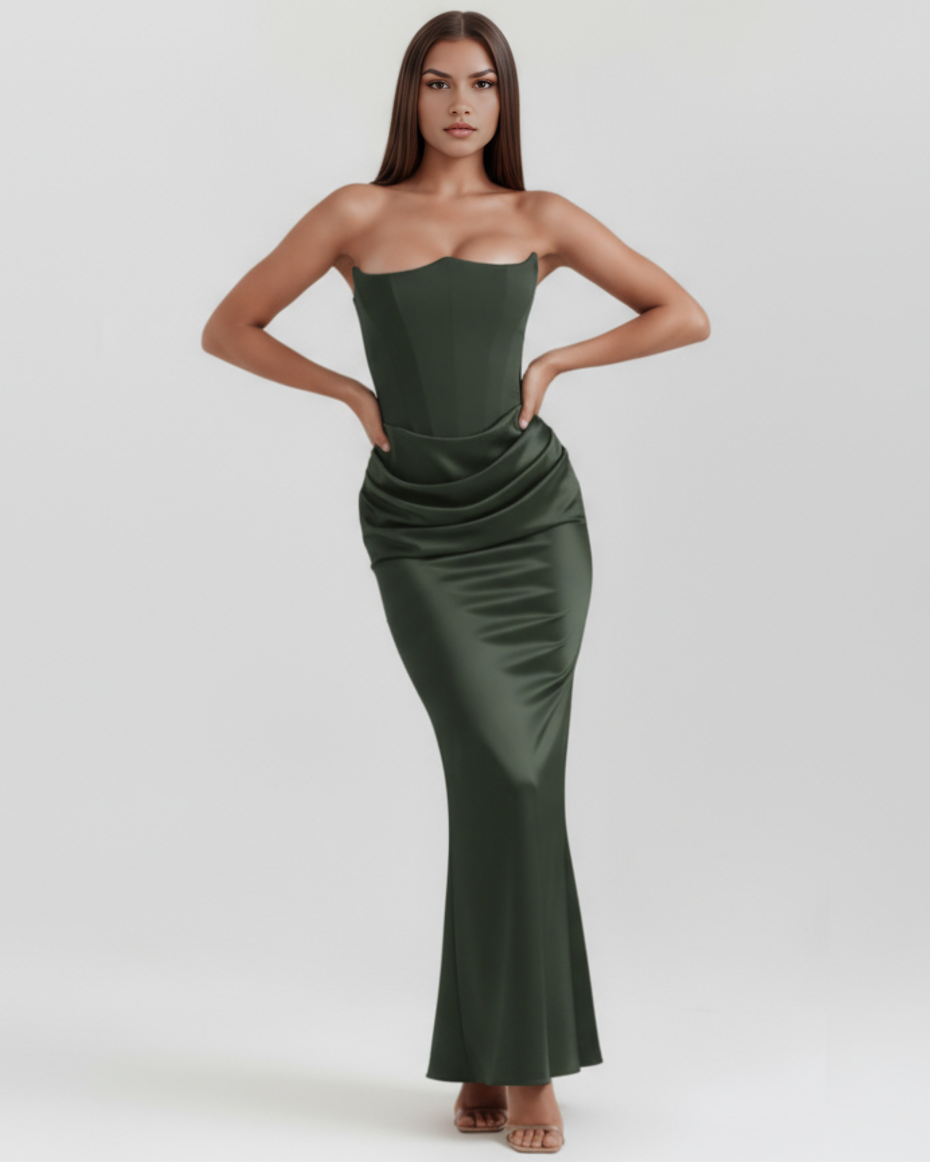 Almond Muse Style, Boned Bodice, Glamorous Events