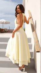 HALTER SLEEVELESS MAXI SUMMER PARTY DRESS