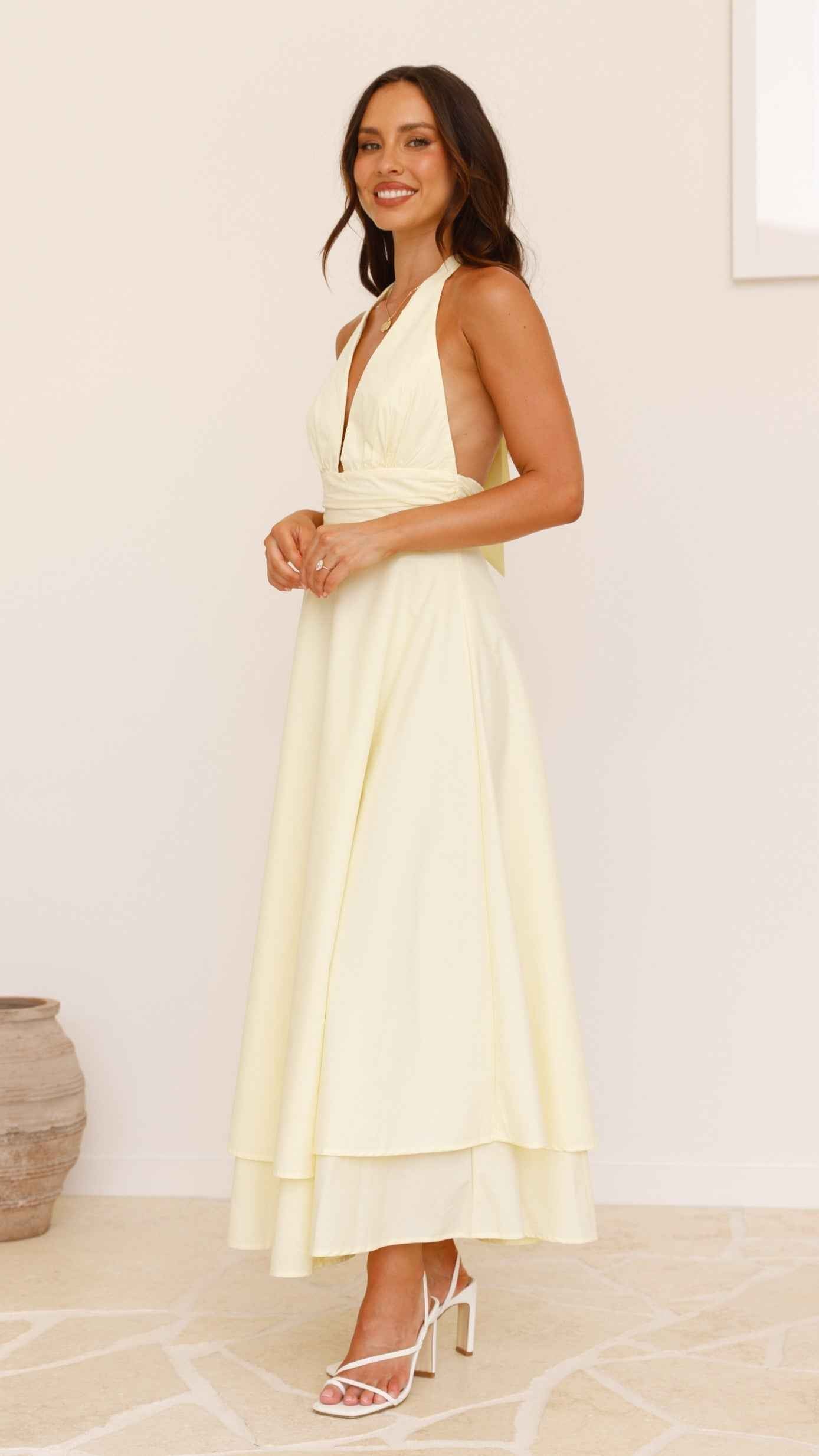 HALTER SLEEVELESS MAXI SUMMER PARTY DRESS
