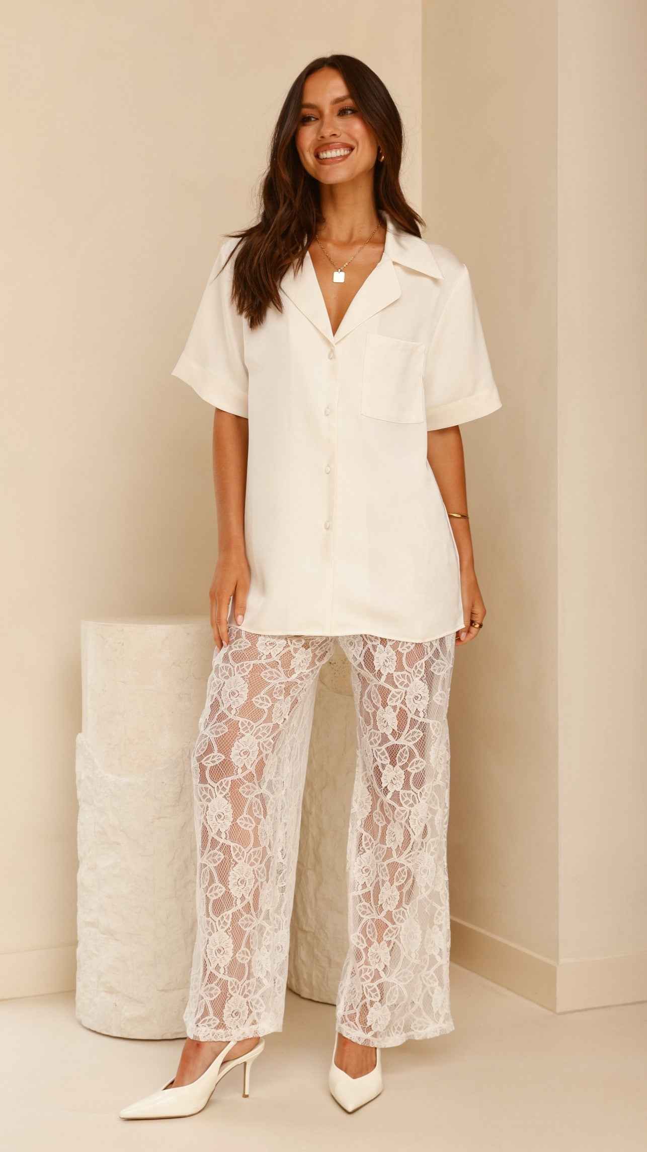 SHEER LACE MIDI CASUAL SUMMER DRESS