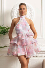FLORAL RUFFLE MINI PARTY SUMMER DRESS