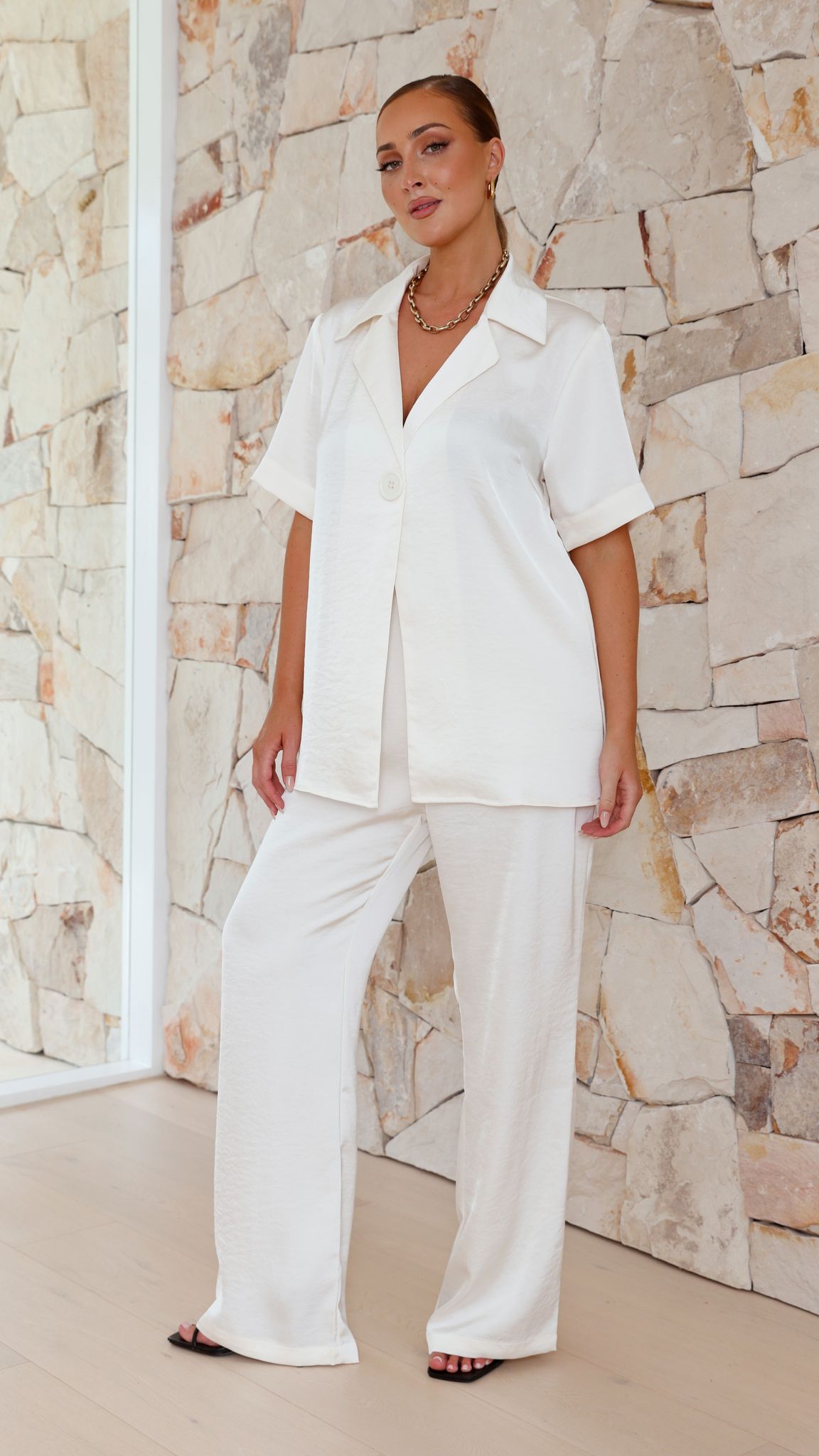 Imogen Cream Button-Up Shirt
