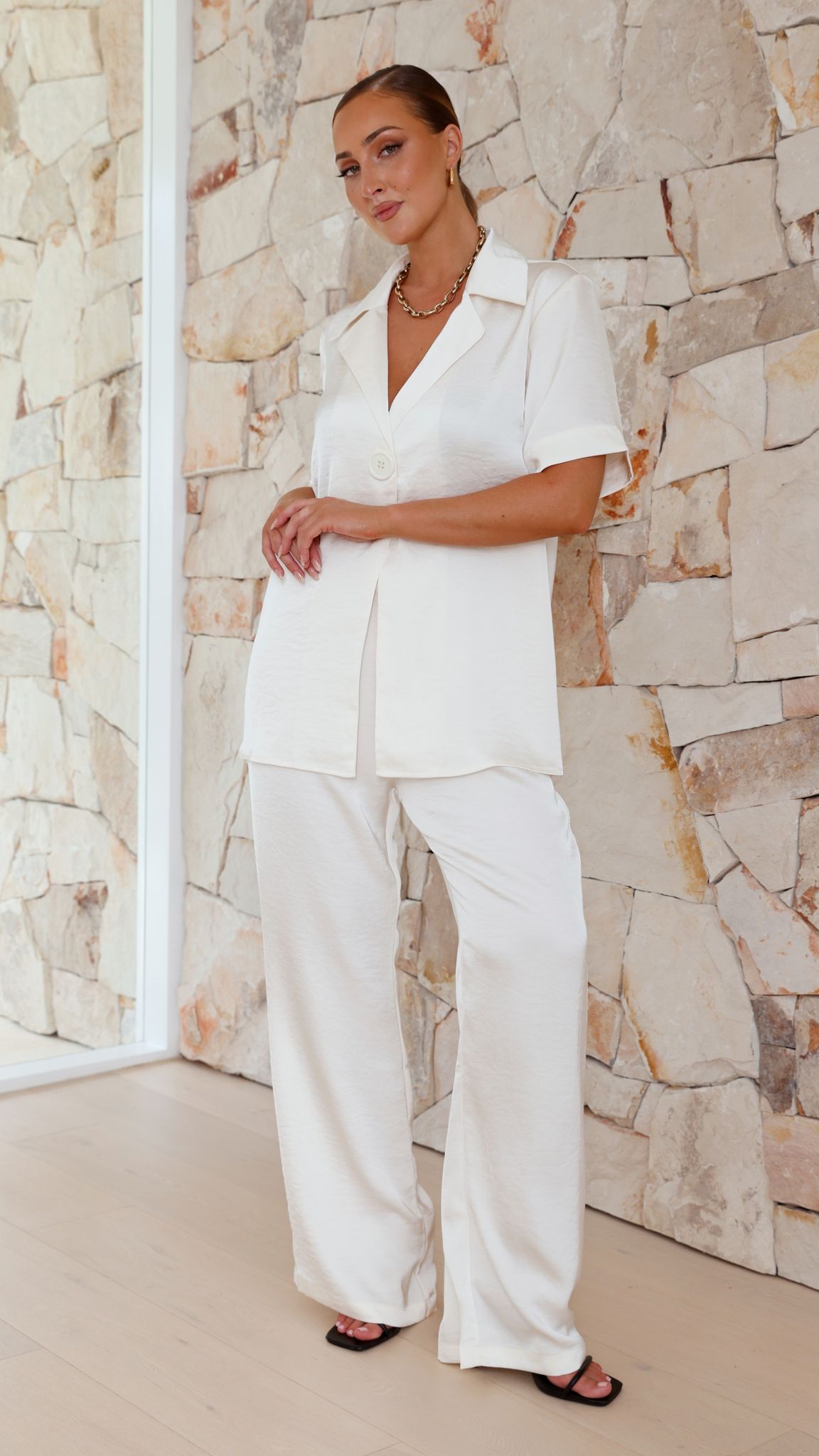 Imogen Cream Button Pants