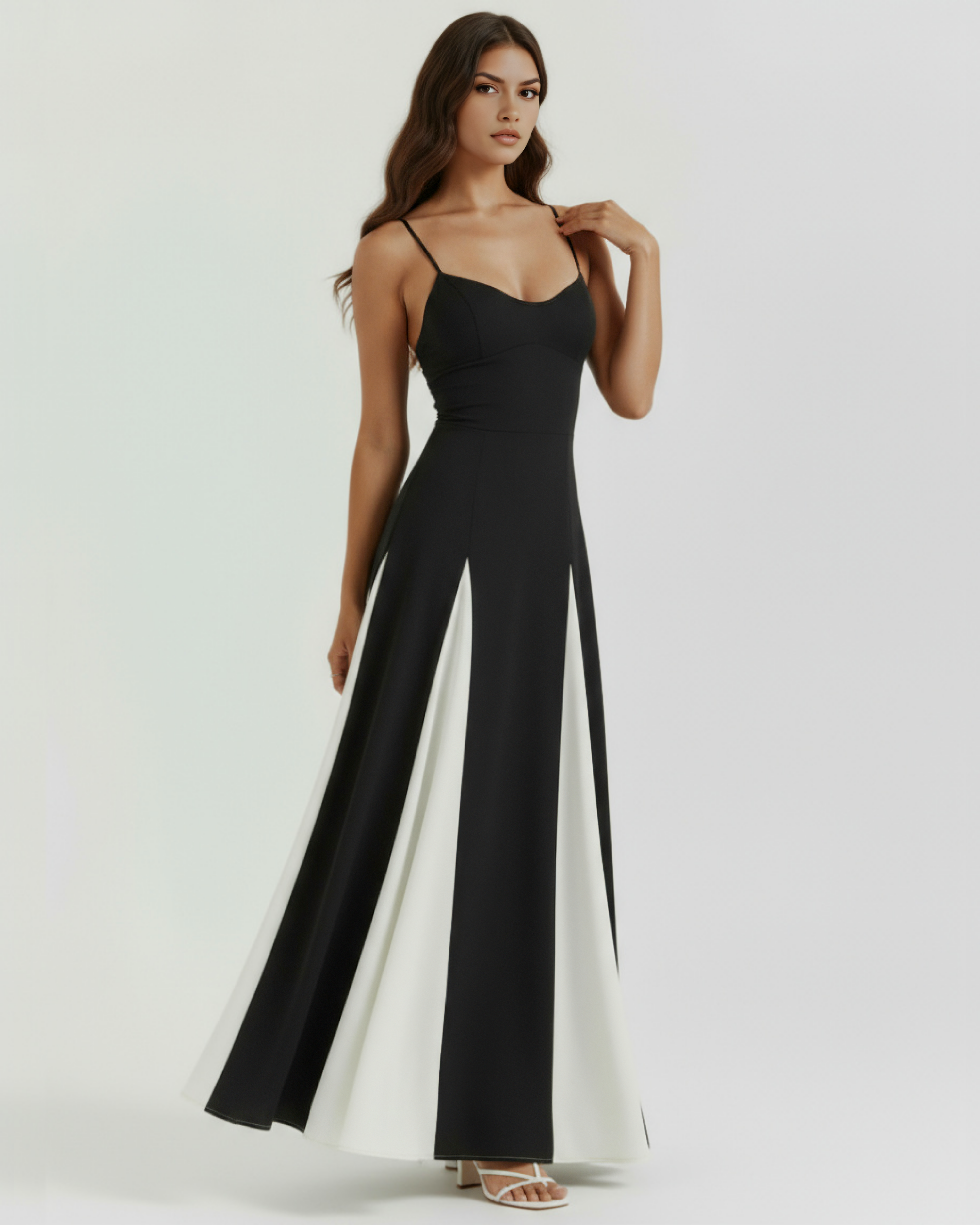Paneled Silhouette, Polyester Spandex, Date Nights & Garden Parties