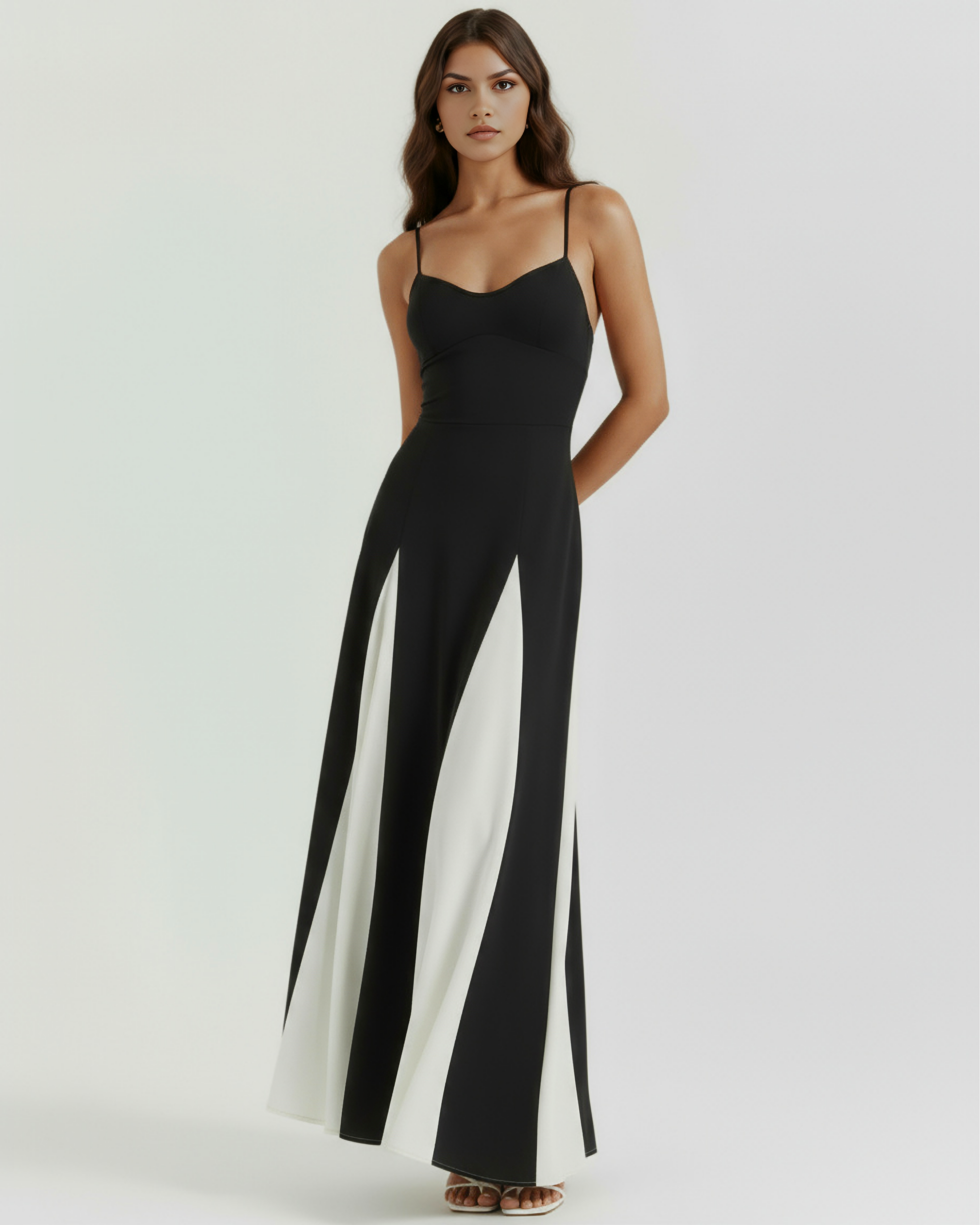 Paneled Silhouette, Polyester Spandex, Date Nights & Garden Parties