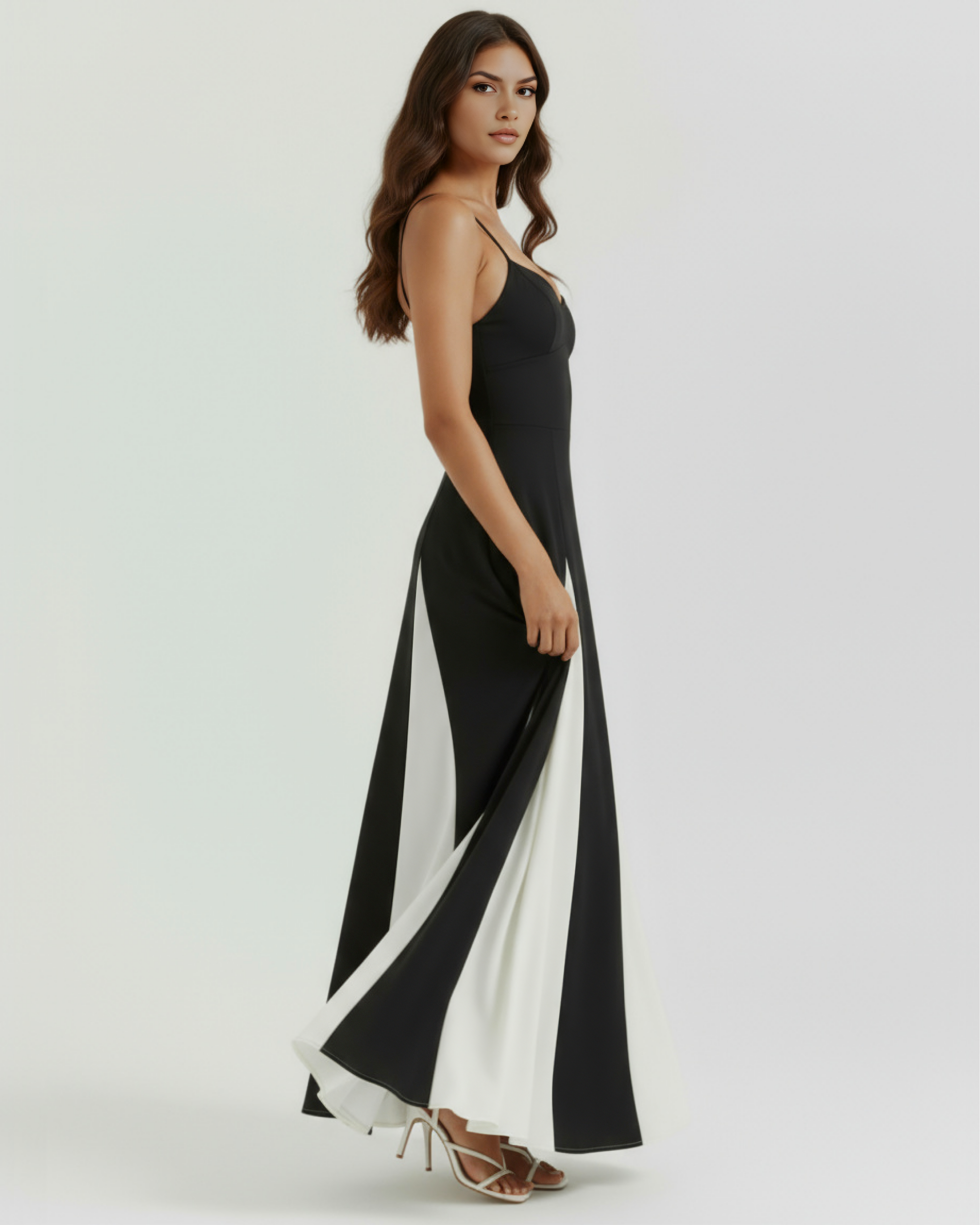 Paneled Silhouette, Polyester Spandex, Date Nights & Garden Parties