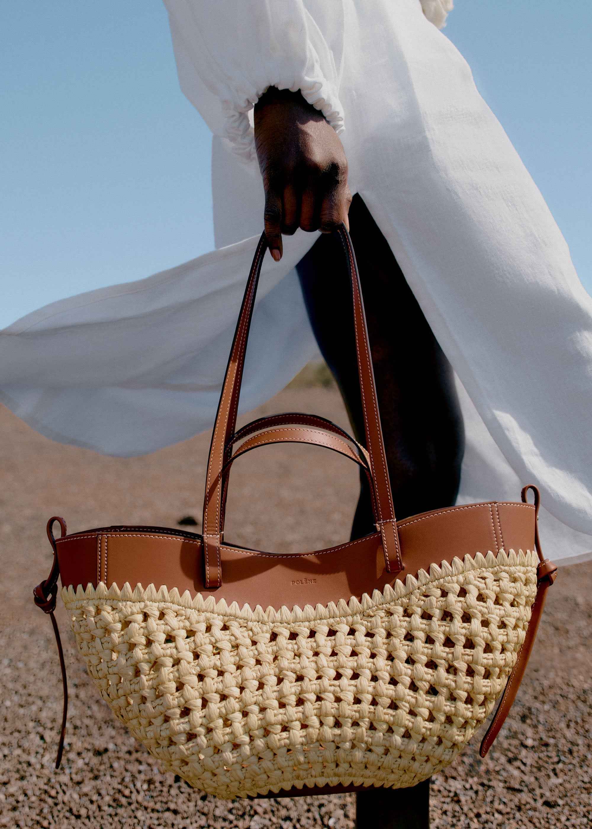 WOMEN'S SCULPTURED RAFFIA MINI SUMMER TOTE BAG