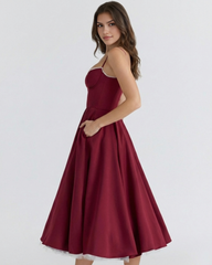 Satin Feel, Boned Bodice, Perfect for Weddings and Parties