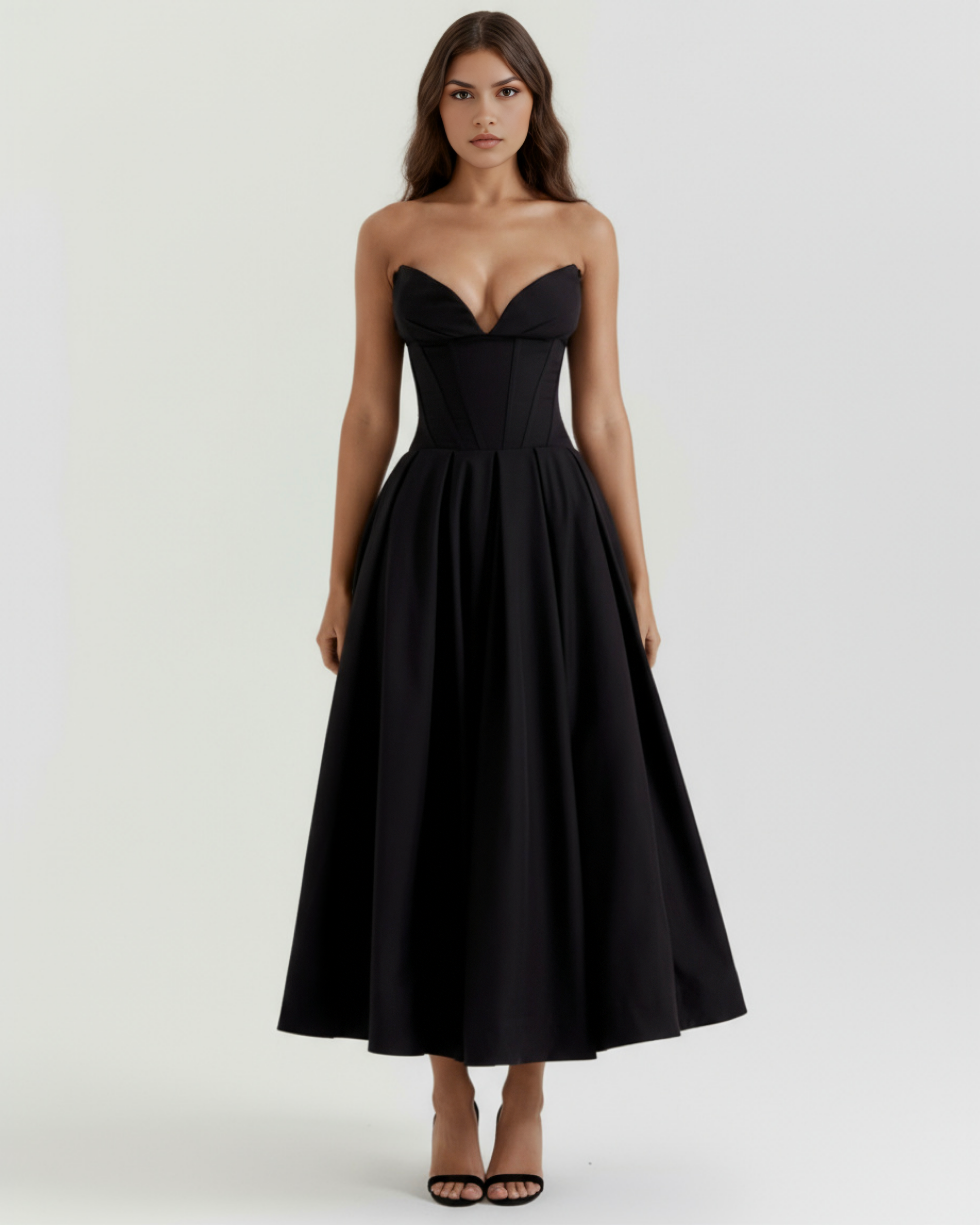Feminine Sculpted Bodice, Voluminous Skirt, Special Occasions