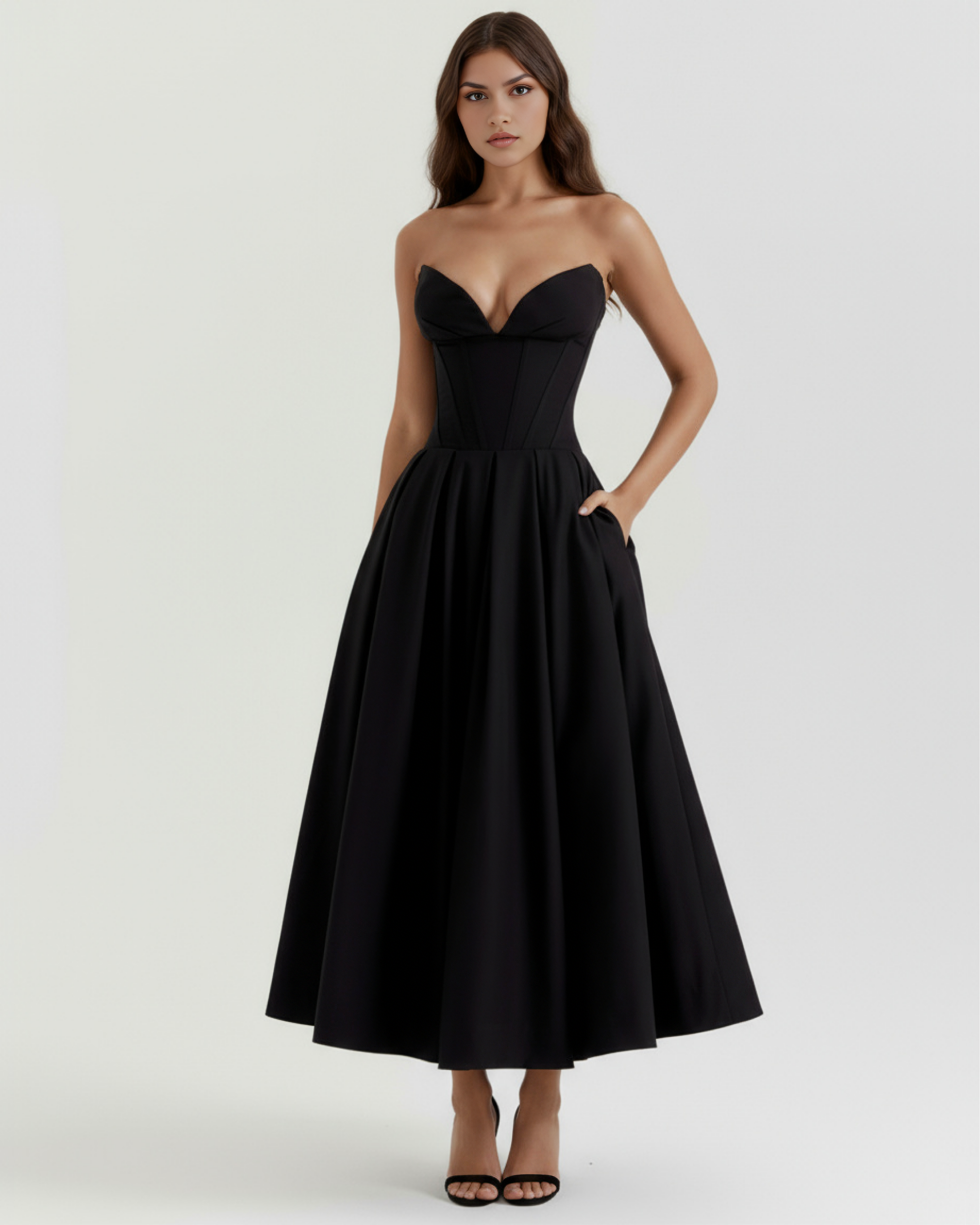 Feminine Sculpted Bodice, Voluminous Skirt, Special Occasions