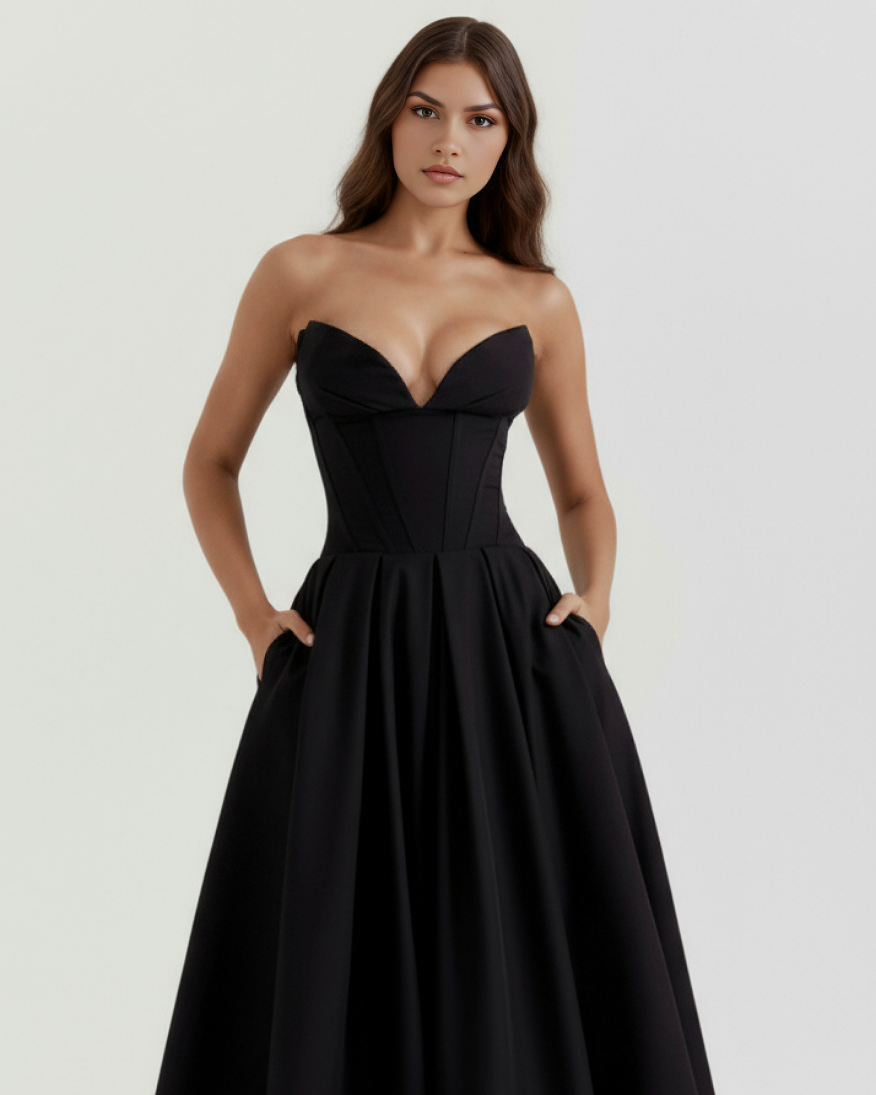 Feminine Sculpted Bodice, Voluminous Skirt, Special Occasions