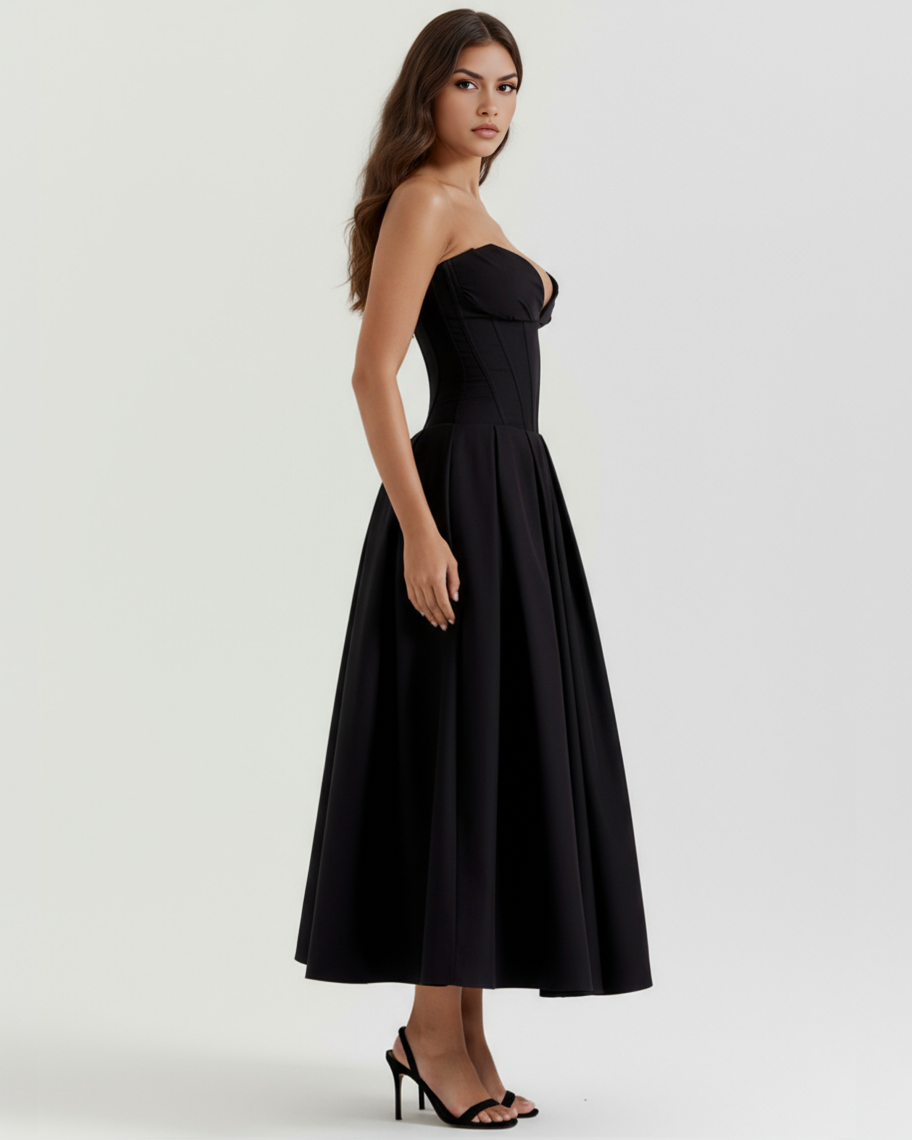 Feminine Sculpted Bodice, Voluminous Skirt, Special Occasions