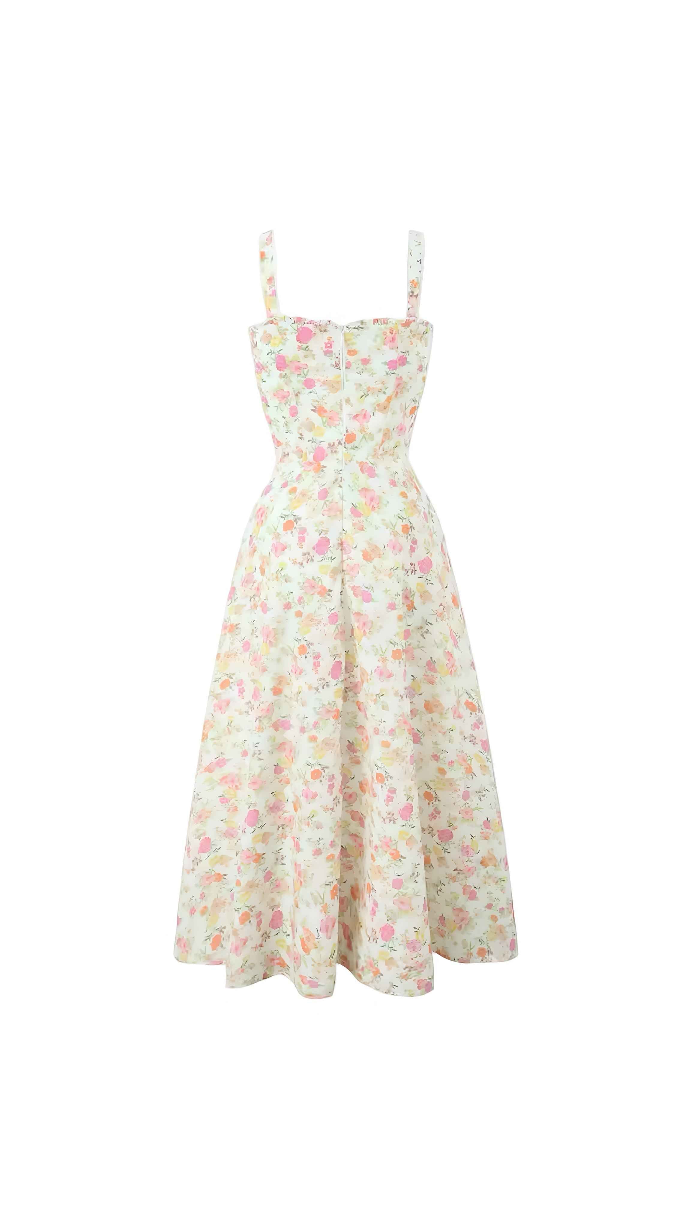 Liana Floral Cream Midi Dress