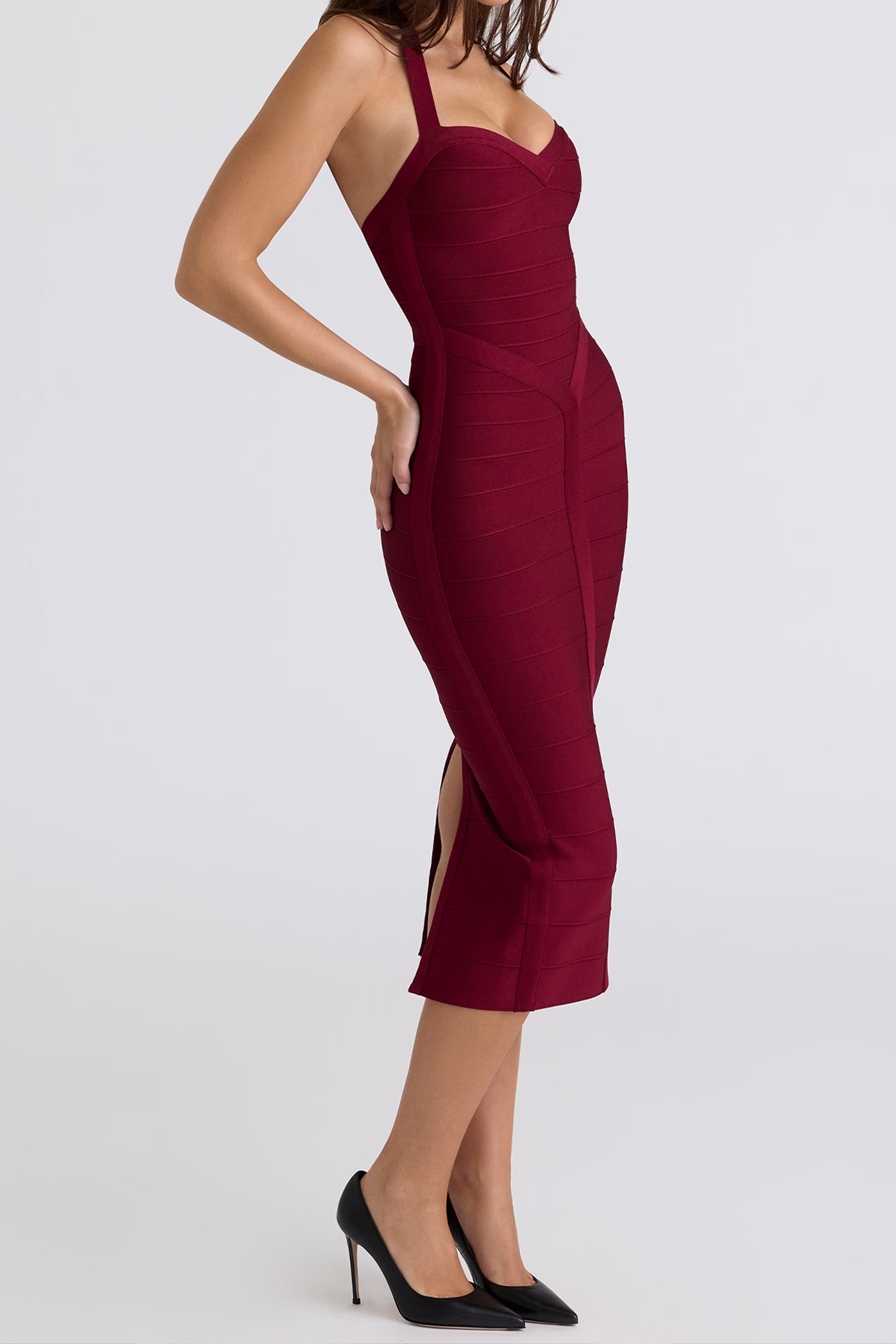 Halter Neck Bandage Midi Dress
