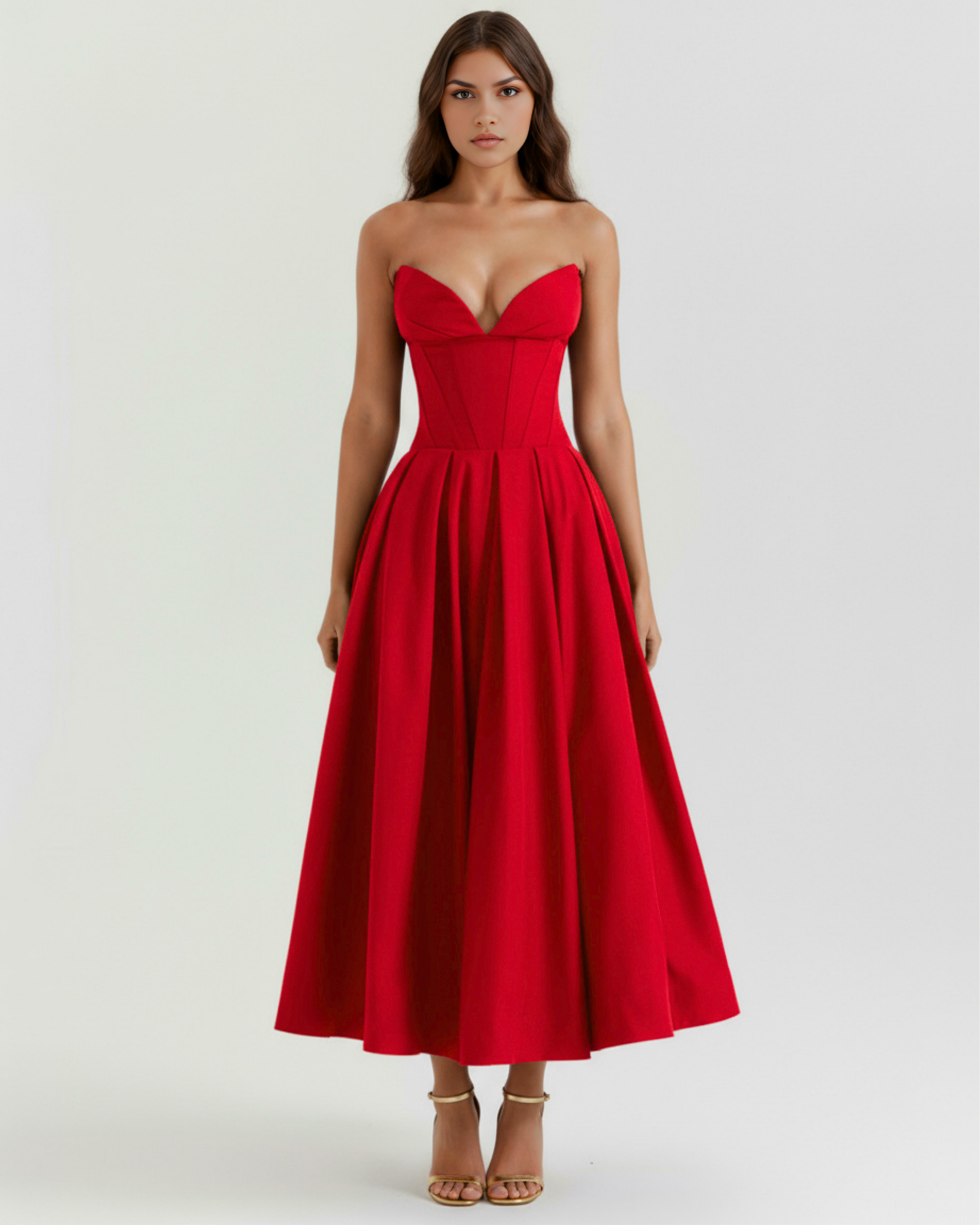 Feminine Sculpted Bodice, Voluminous Skirt, Special Occasions