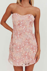 SEQUIN FLORAL MINI PARTY WEDDING GUEST DRESS
