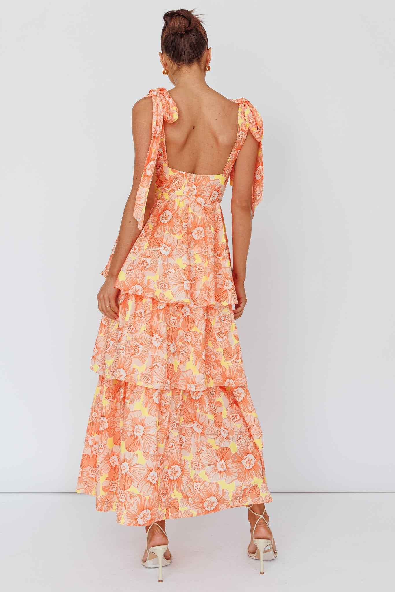 TIED TIERED MIDI CASUAL SUMMER DRESS