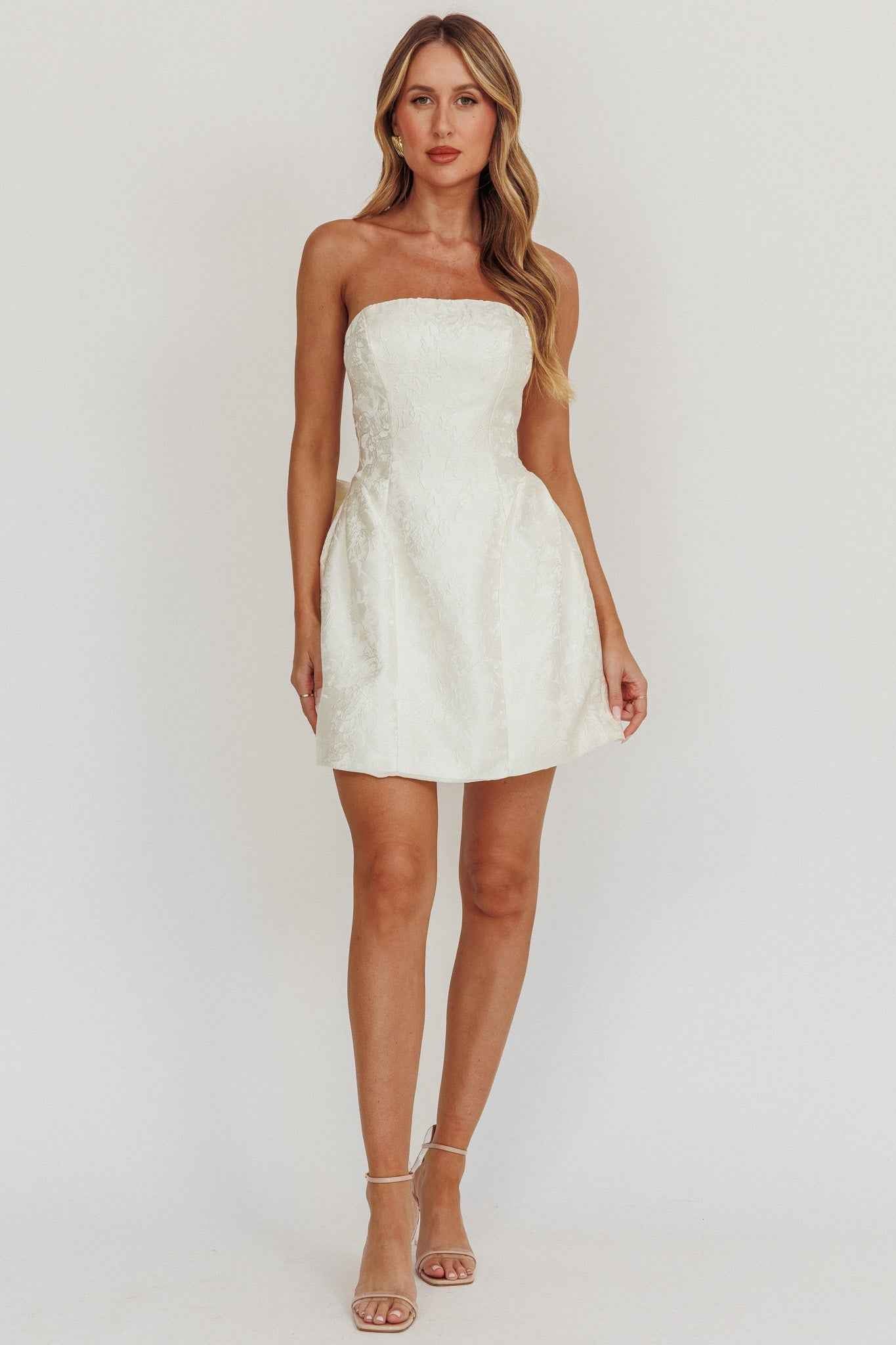 STRAPLESS FITTED MINI PARTY COCKTAIL DRESS