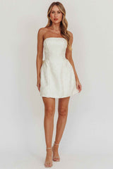 STRAPLESS FITTED MINI PARTY COCKTAIL DRESS