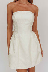 STRAPLESS FITTED MINI PARTY COCKTAIL DRESS