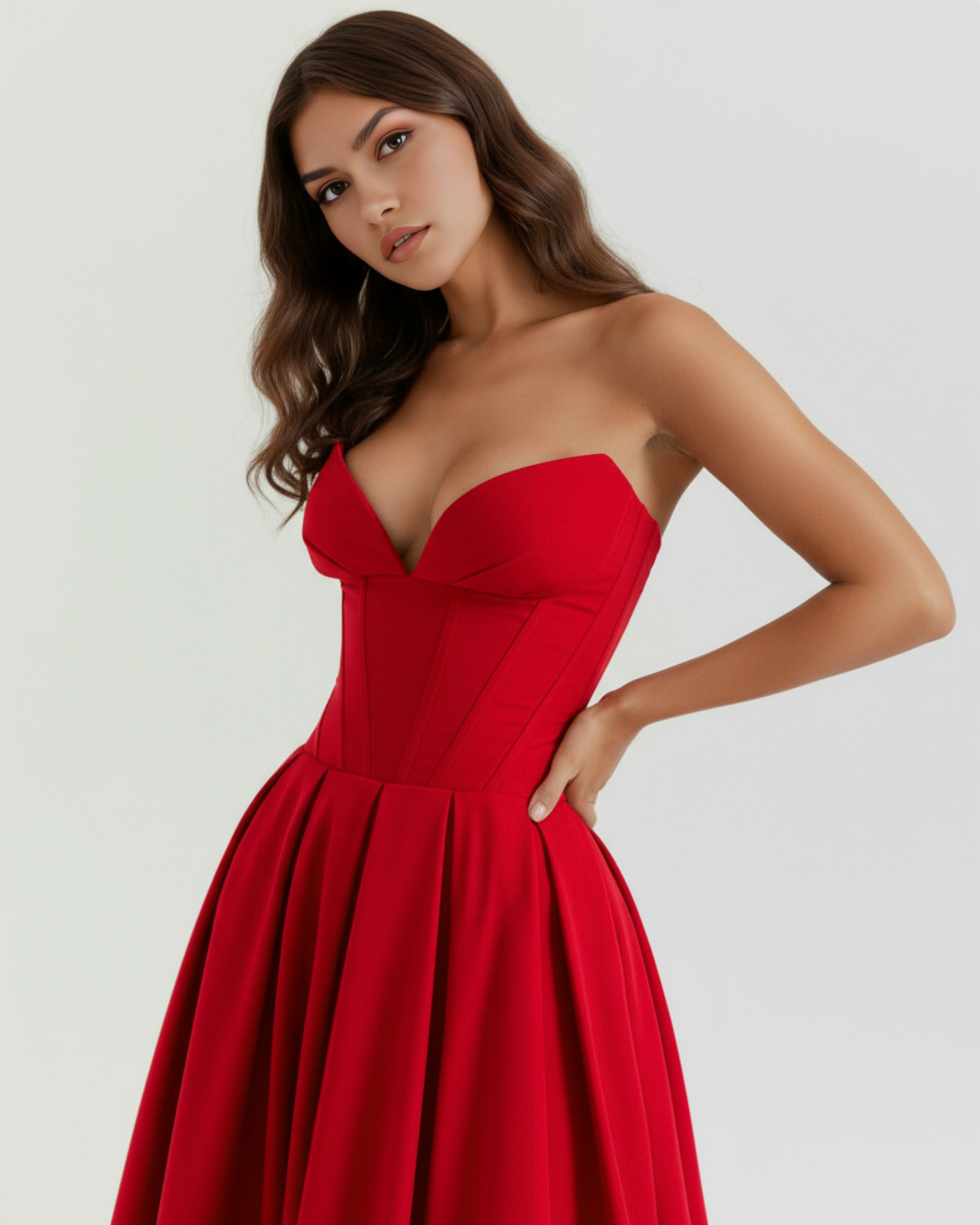 Feminine Sculpted Bodice, Voluminous Skirt, Special Occasions