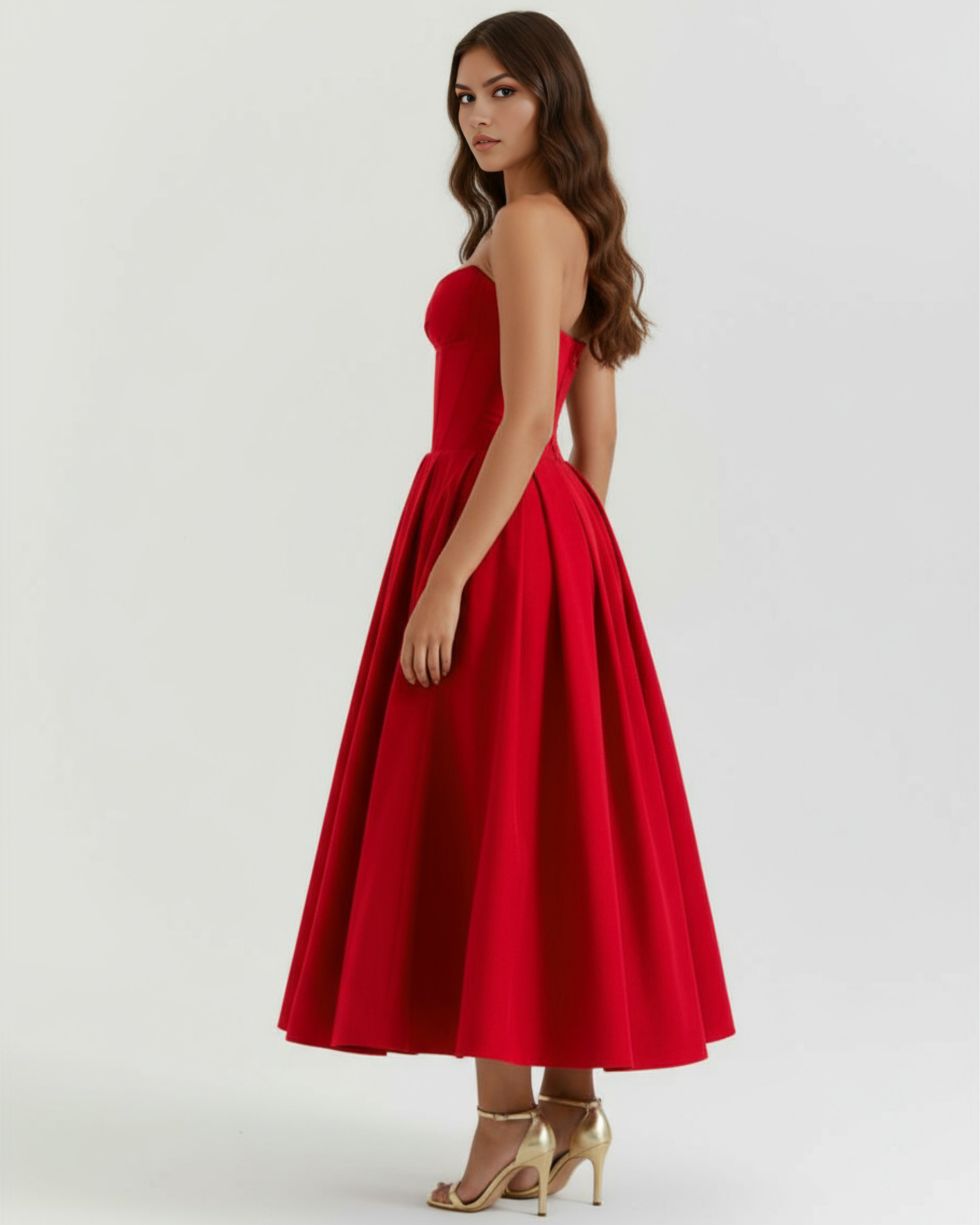 Feminine Sculpted Bodice, Voluminous Skirt, Special Occasions