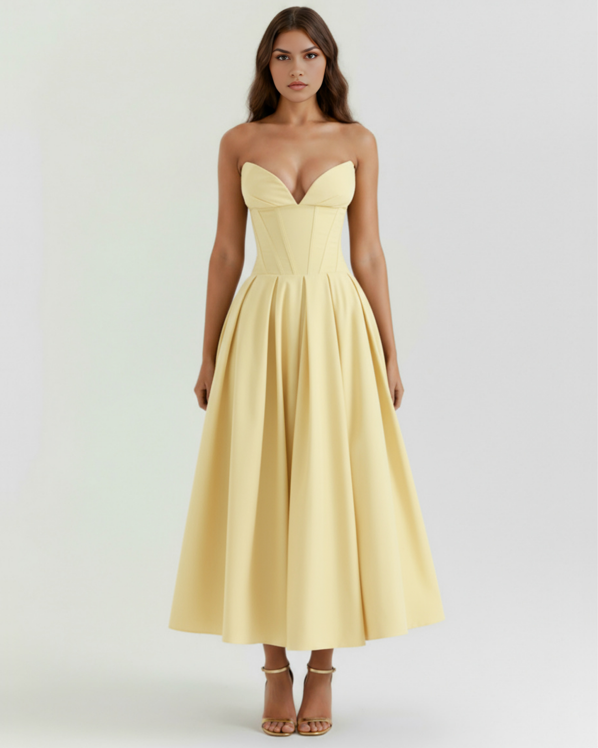 Feminine Sculpted Bodice, Voluminous Skirt, Special Occasions