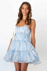SLEEVELESS FLORAL MINI SUMMER DRESS