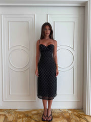 LACE FITTED MIDI COCKTAIL PARTY DRESS