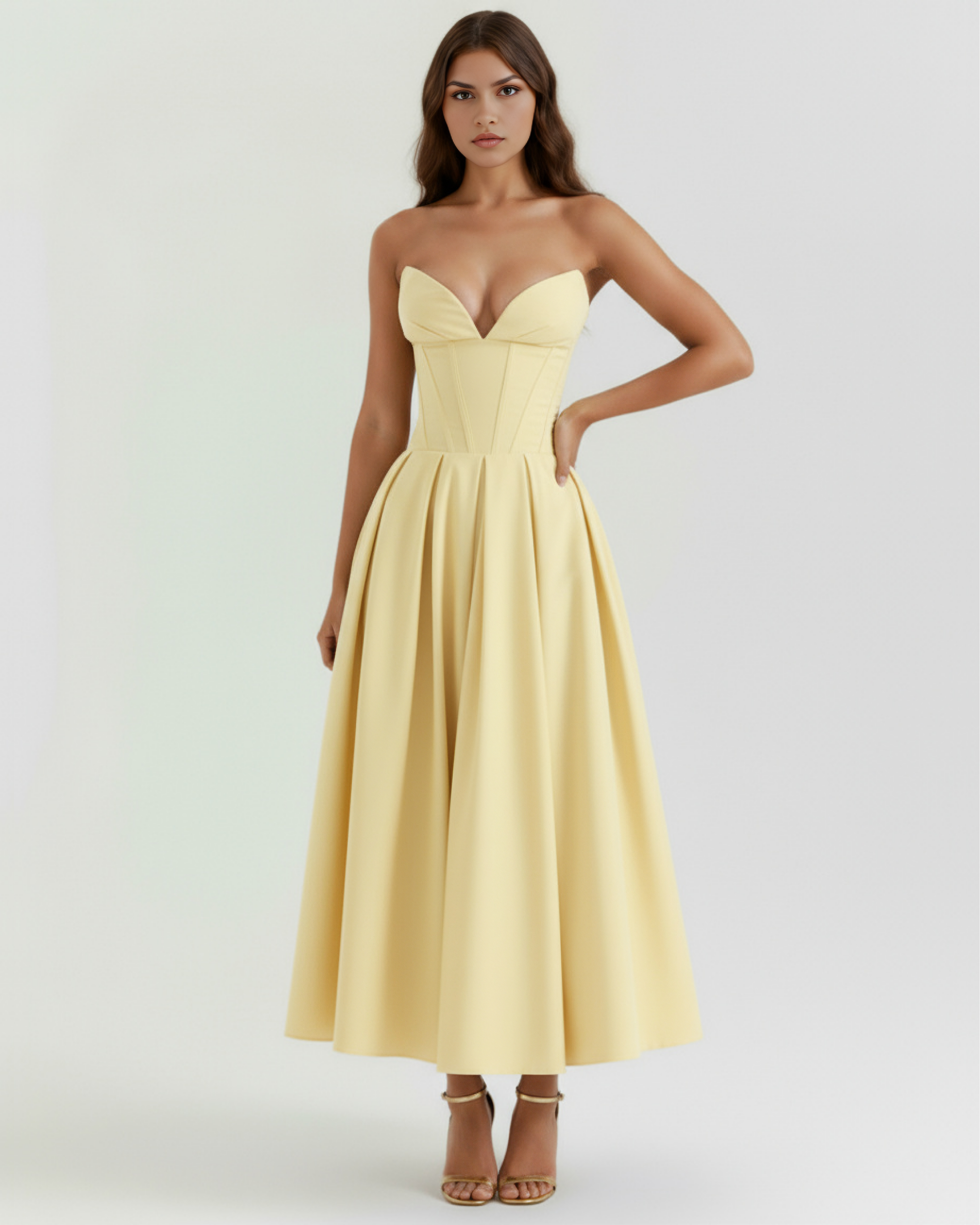 Feminine Sculpted Bodice, Voluminous Skirt, Special Occasions
