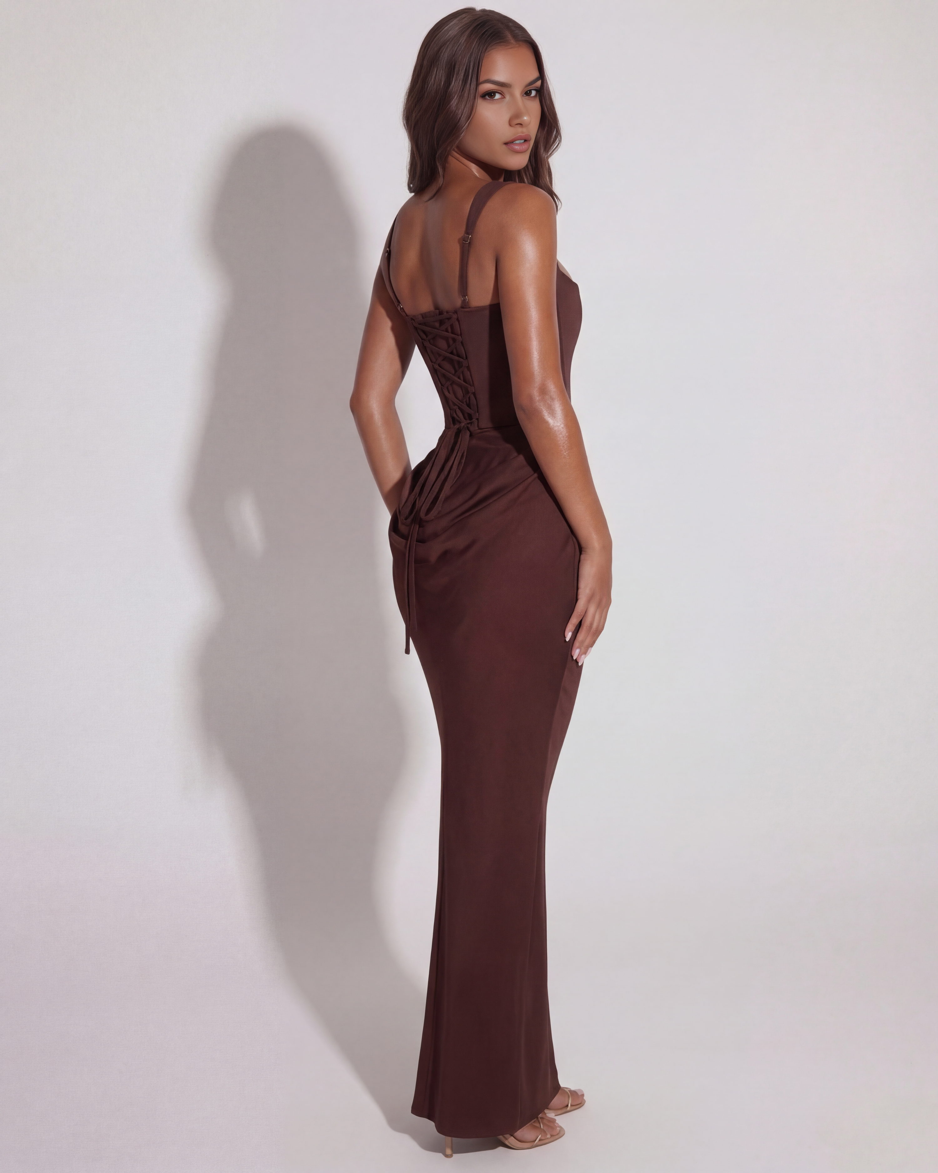 Eleonora Maxi, Satin, Sculpted Bodice, Black-Tie Events