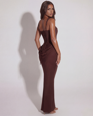 Eleonora Maxi, Satin, Sculpted Bodice, Black-Tie Events