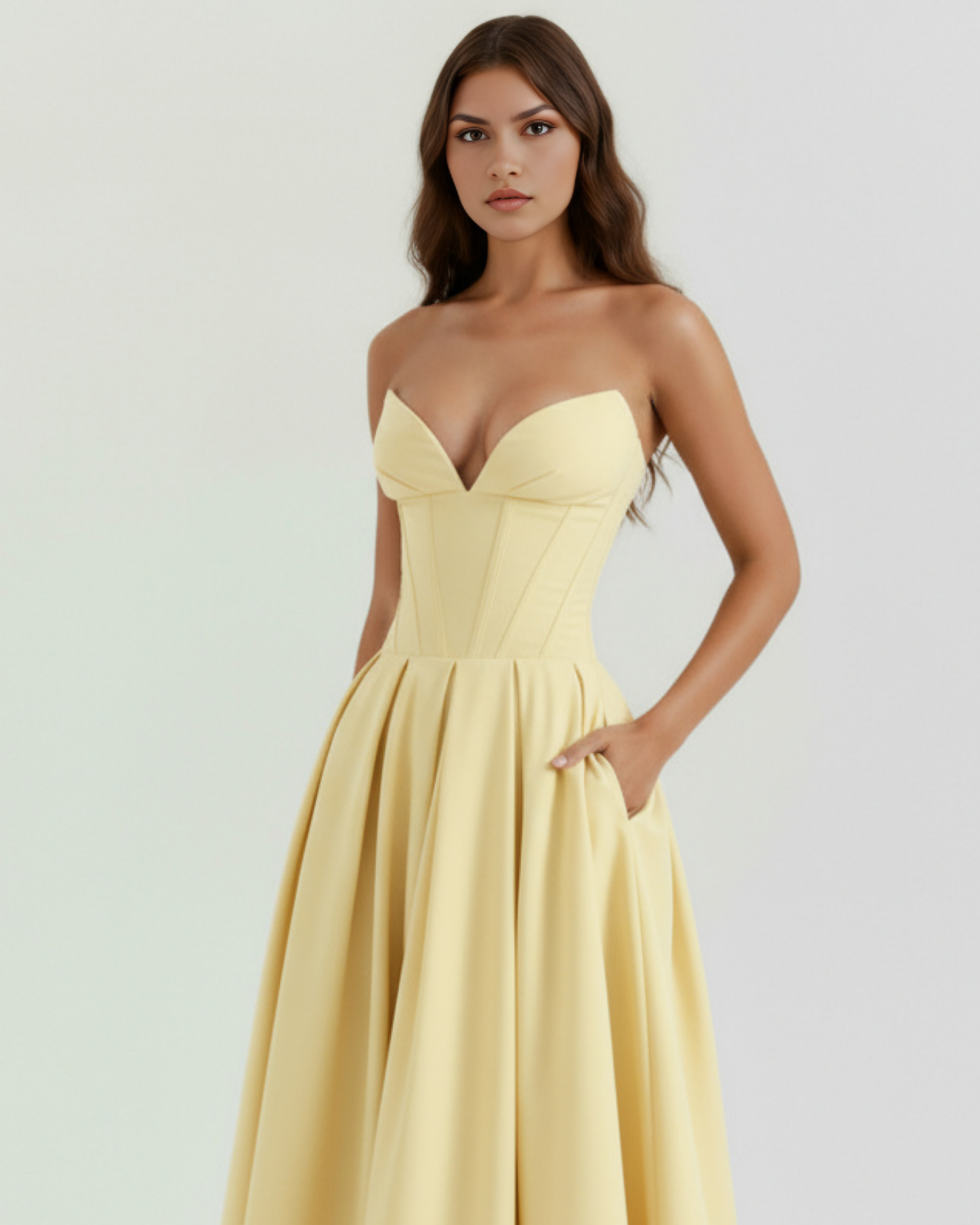 Feminine Sculpted Bodice, Voluminous Skirt, Special Occasions