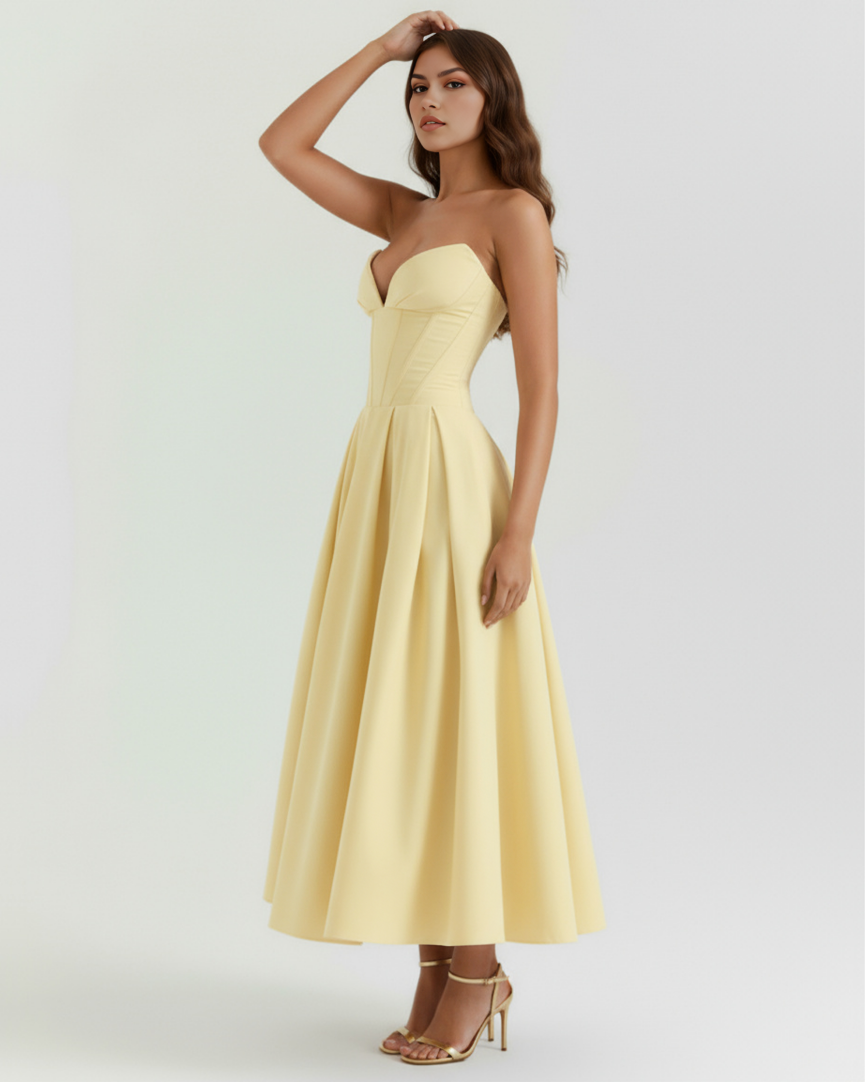 Feminine Sculpted Bodice, Voluminous Skirt, Special Occasions