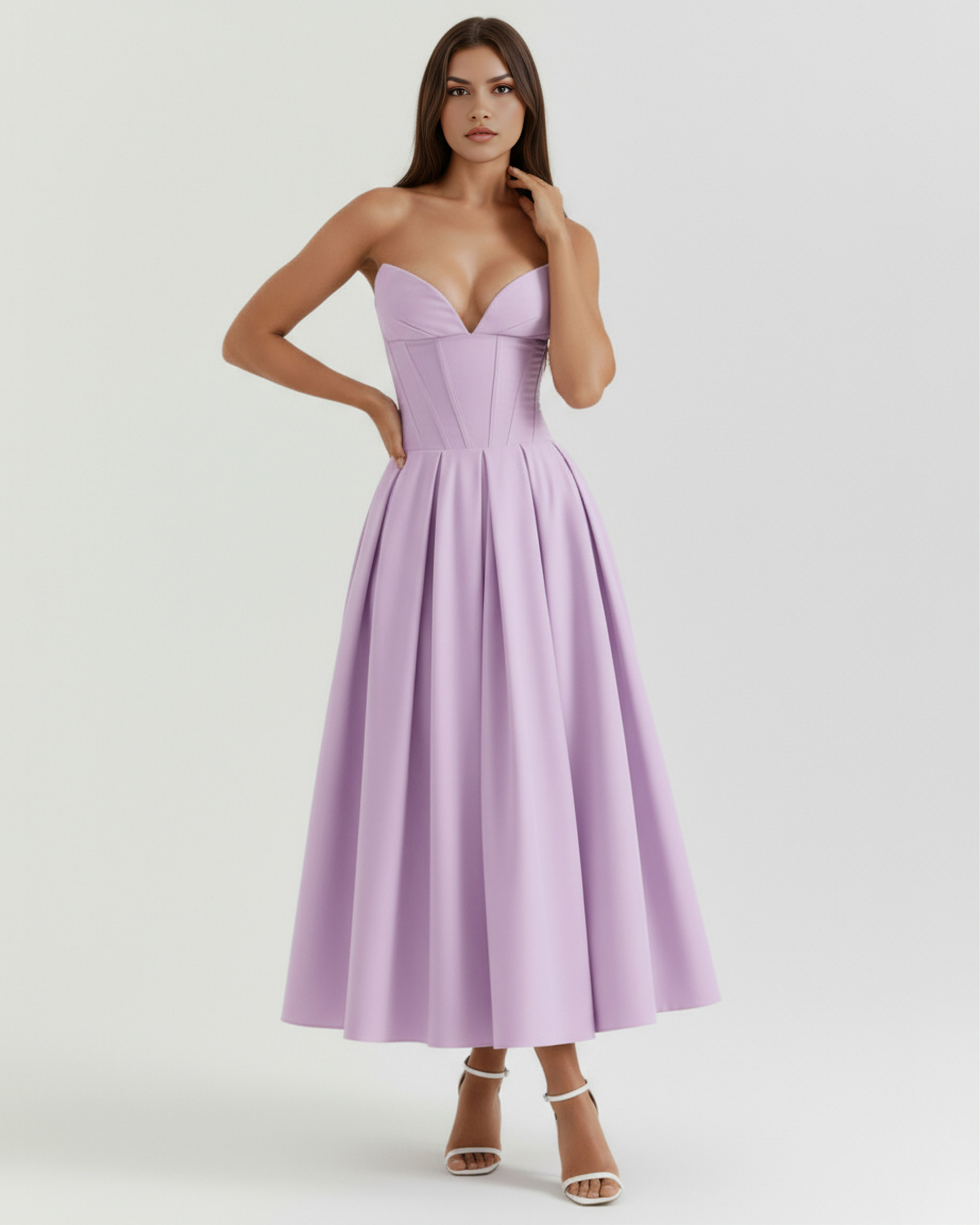 Feminine Chic Sculpted Bodice, Breathable Fabric, Special Occasions