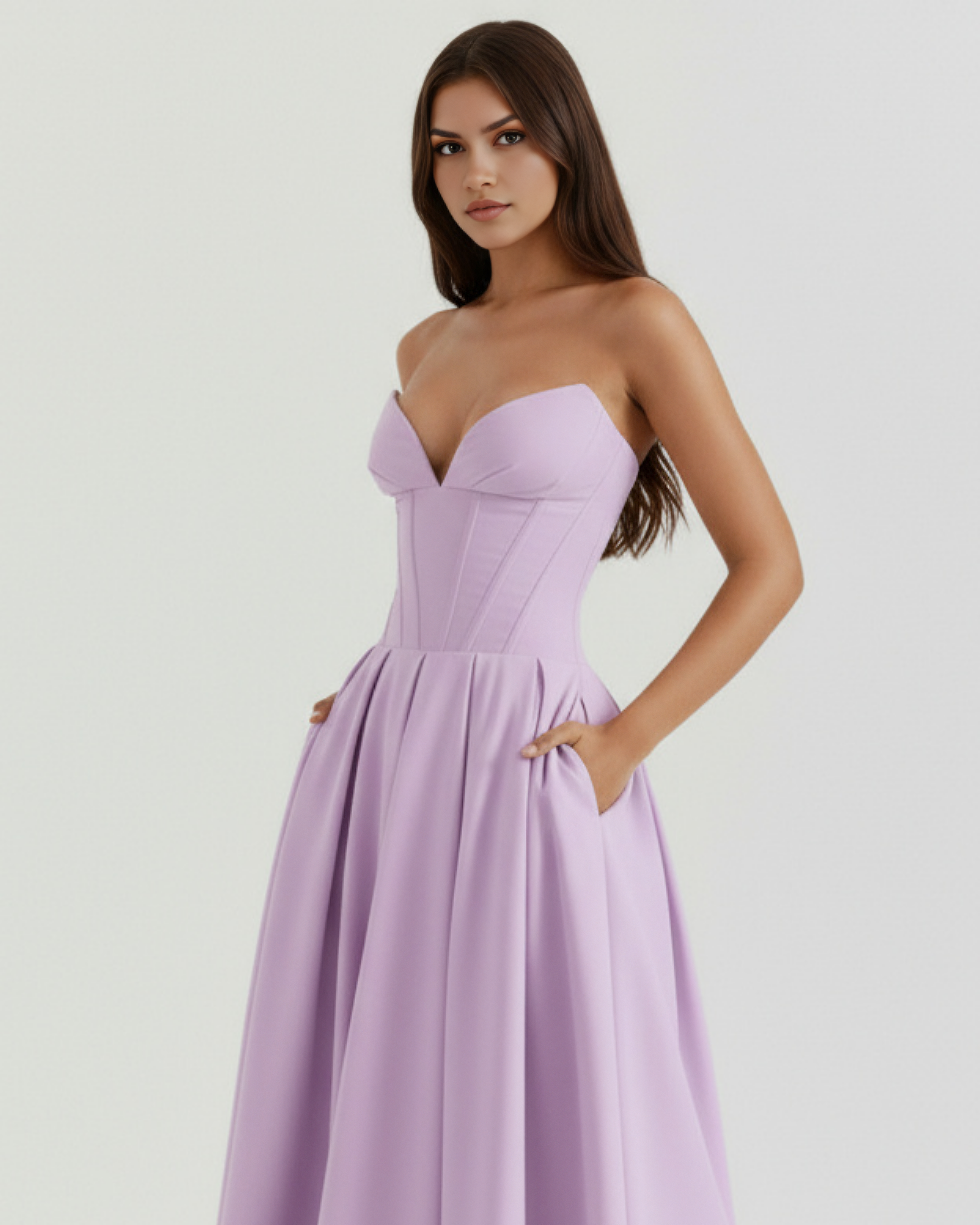 Feminine Chic Sculpted Bodice, Breathable Fabric, Special Occasions