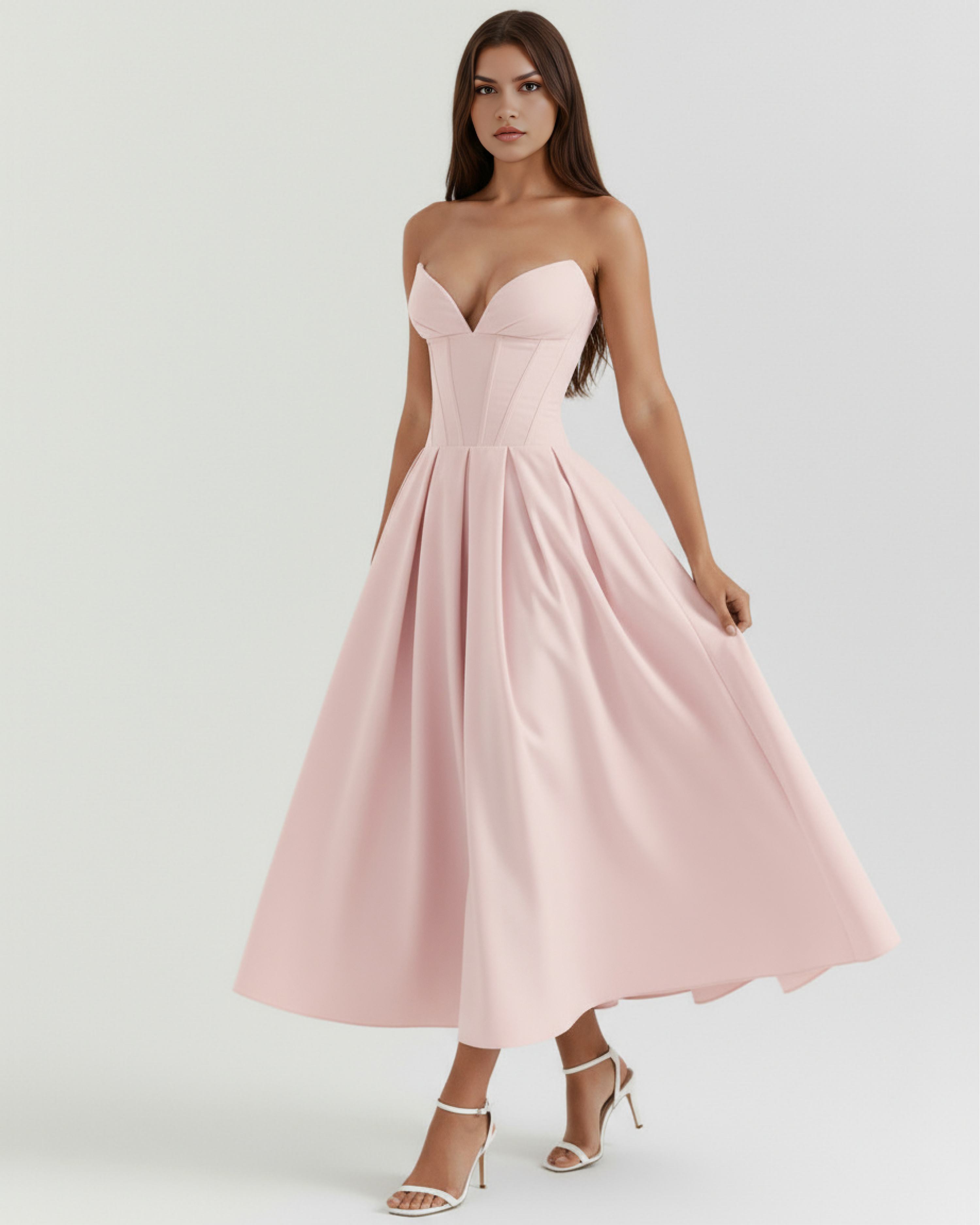 Feminine Chic Sculpted Bodice, Voluminous Skirt, Special Occasions
