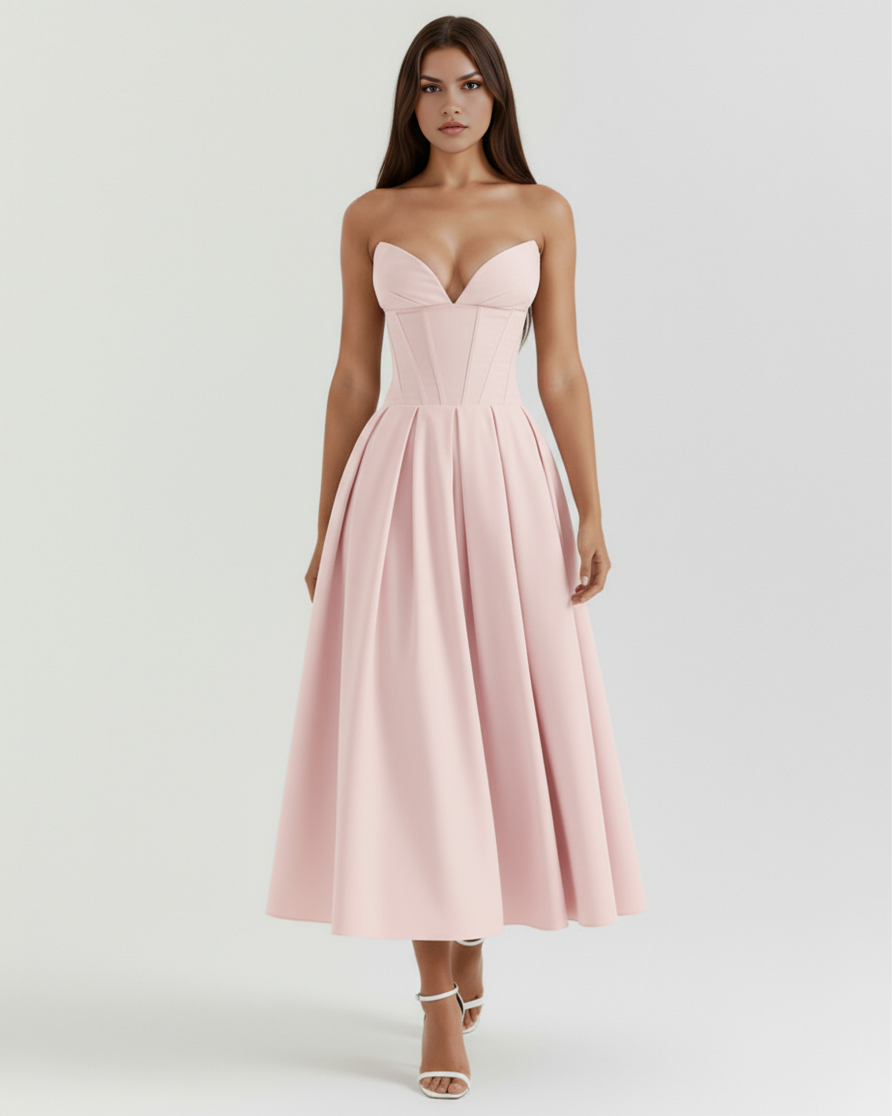 Feminine Chic Sculpted Bodice, Voluminous Skirt, Special Occasions