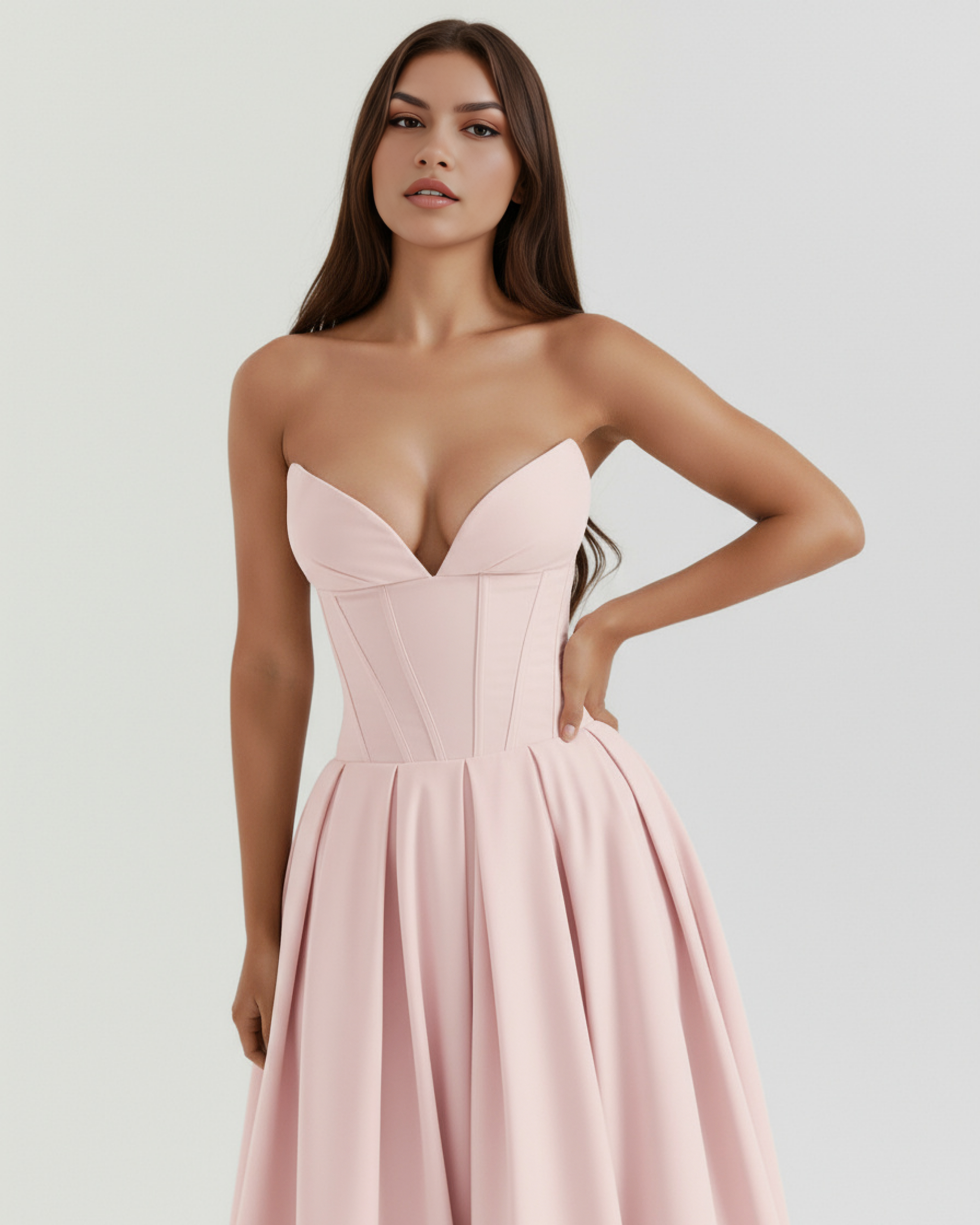 Feminine Chic Sculpted Bodice, Voluminous Skirt, Special Occasions