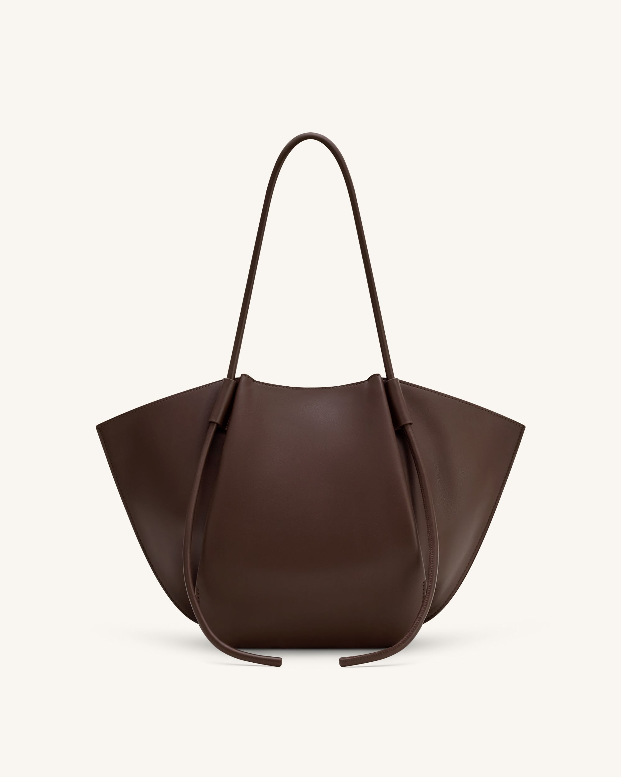 Nala Vegan Leather Wide Tote Bag - Deep Brown