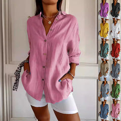 Pleated Elegant Midi Casual Shirt Dress