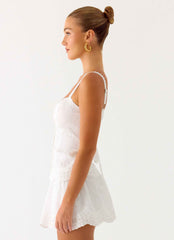 Addictive Mini Dress - White Lace Corset
